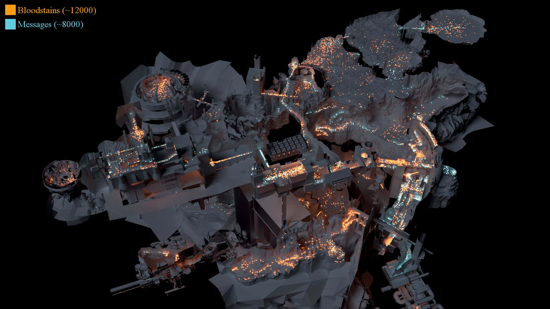 Dark Souls, complex map visualization, 3d rendered abstract landscape, Full HD Desktop Wallpaper
