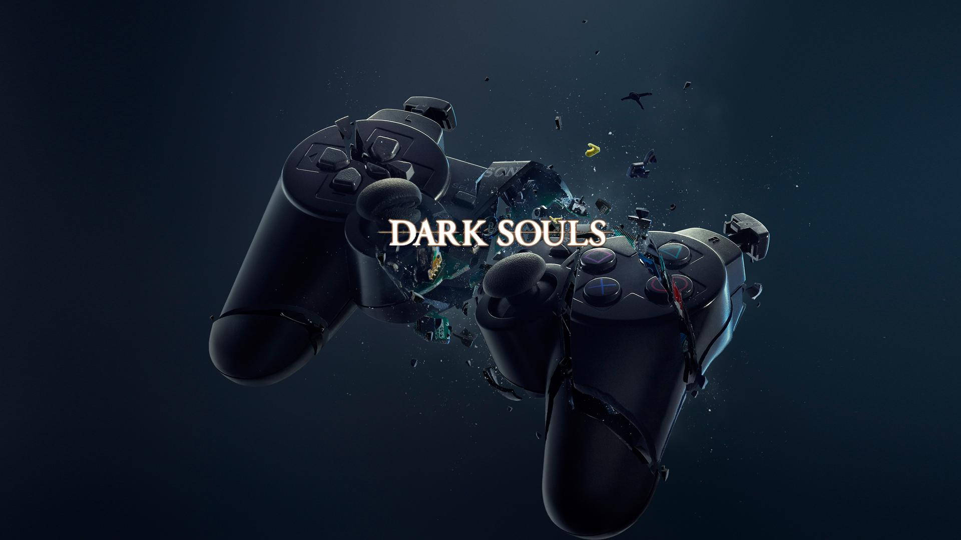 Dark Souls, black game controllers, shatter, Full HD Desktop Wallpaper