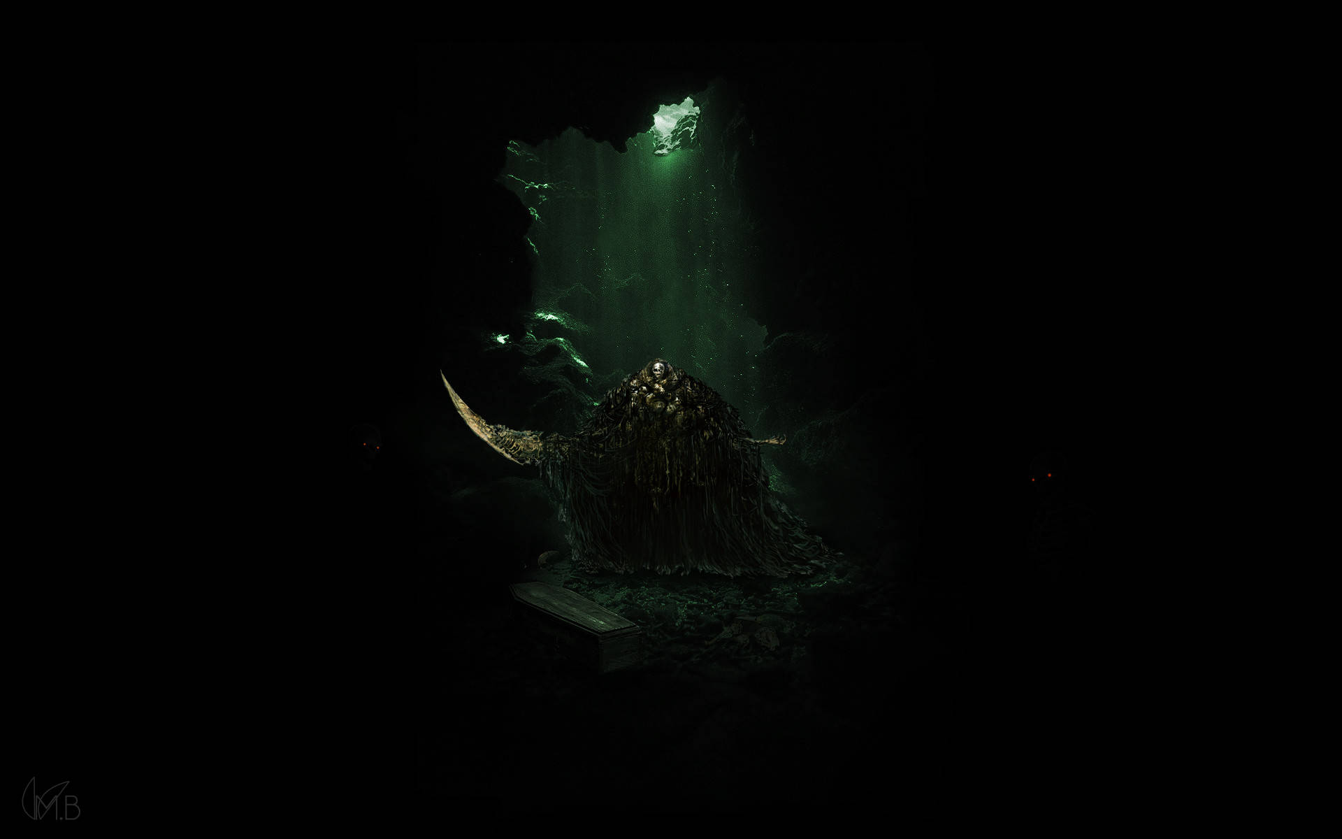 Dark Souls, boss, horned creature, Full HD Desktop Wallpaper