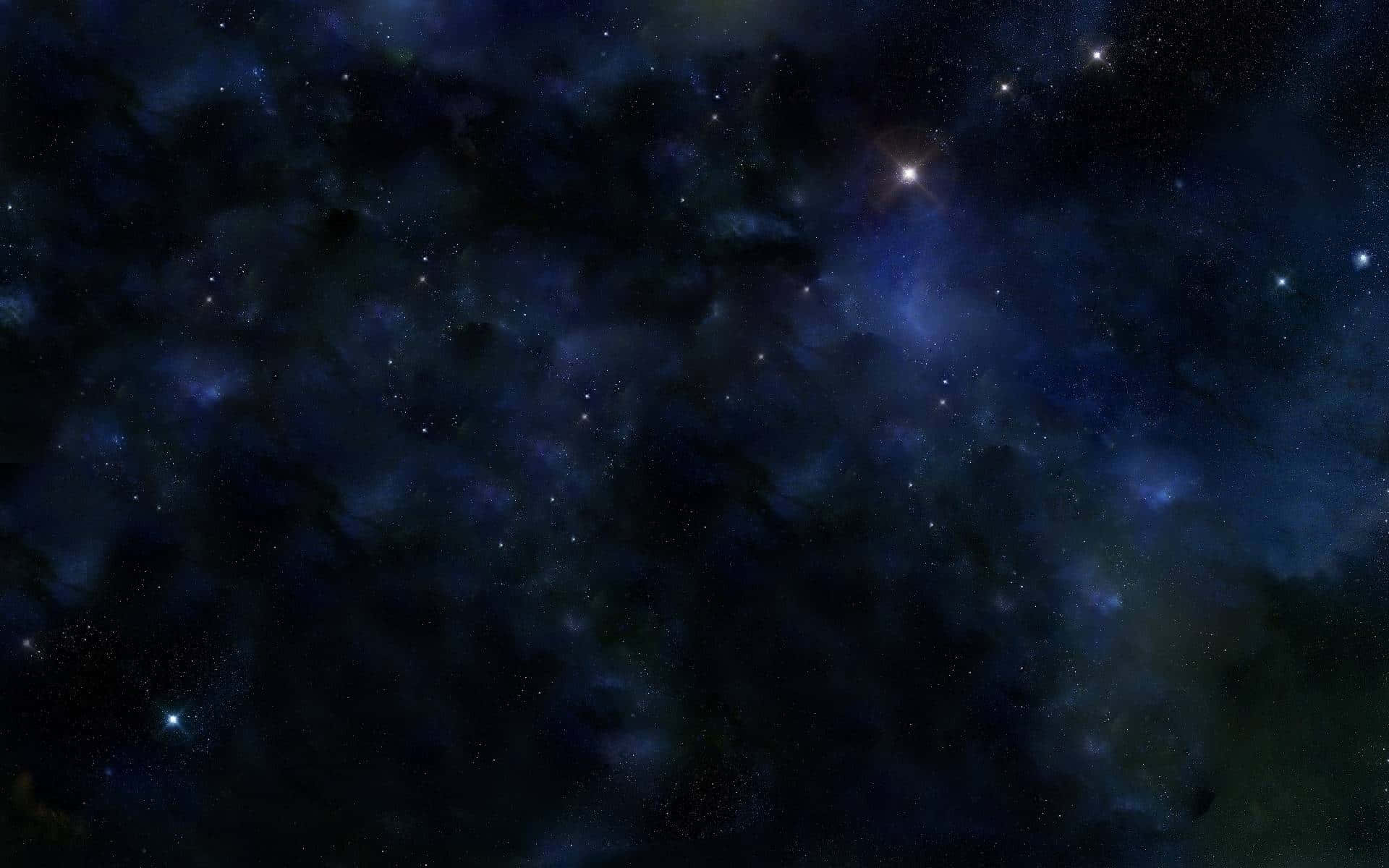 Dark Space, starry cloudy sky, glowing stars, Full HD Desktop Wallpaper