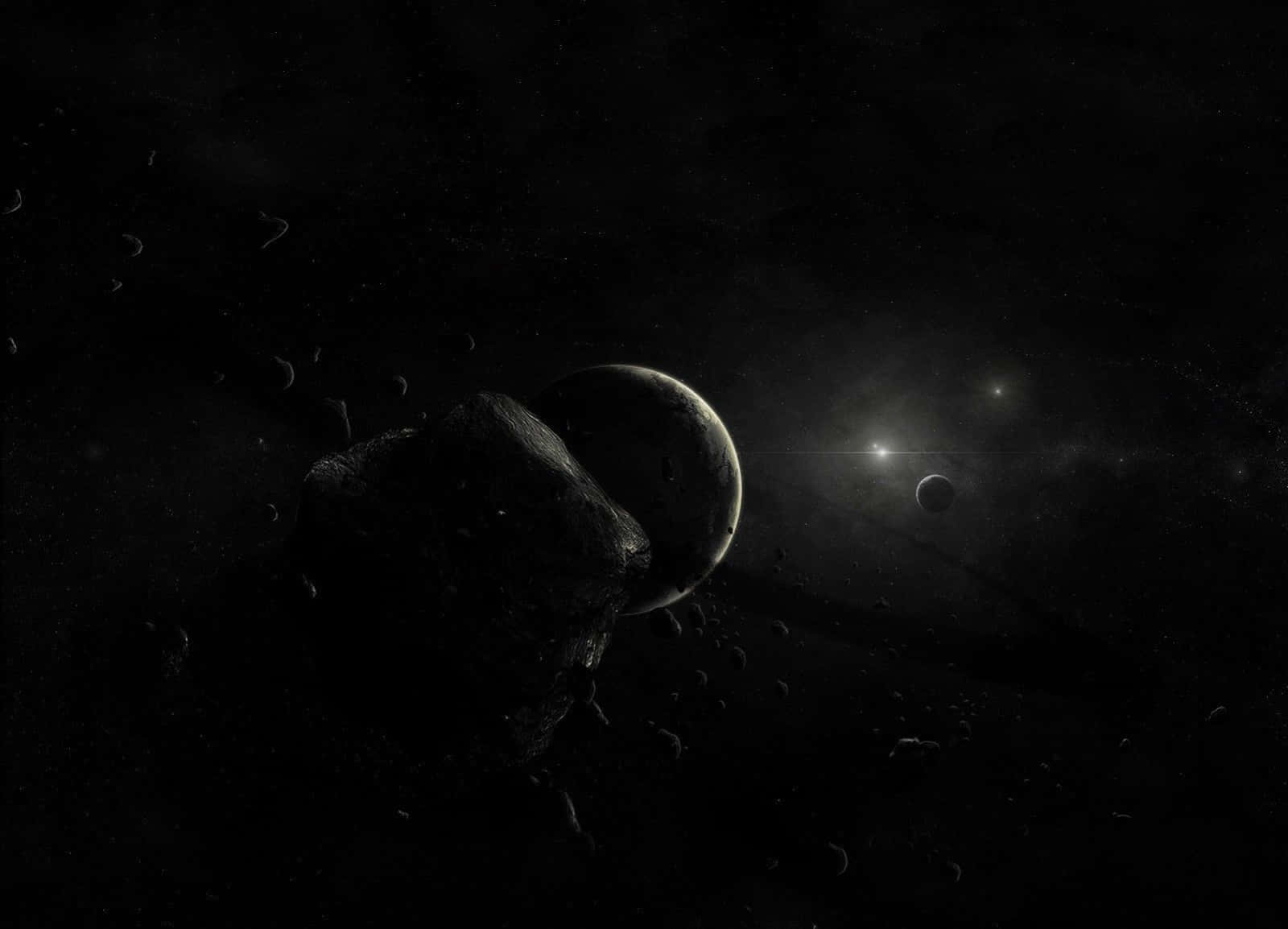 Dark Space, asteroid, starless space, HD Desktop Wallpaper