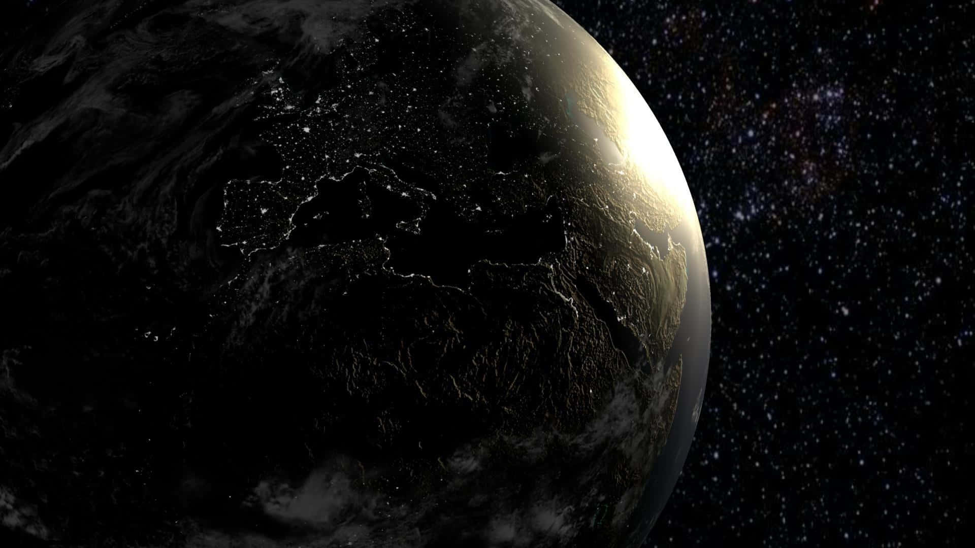Dark Space, Earth, starry sky, Full HD Desktop Wallpaper