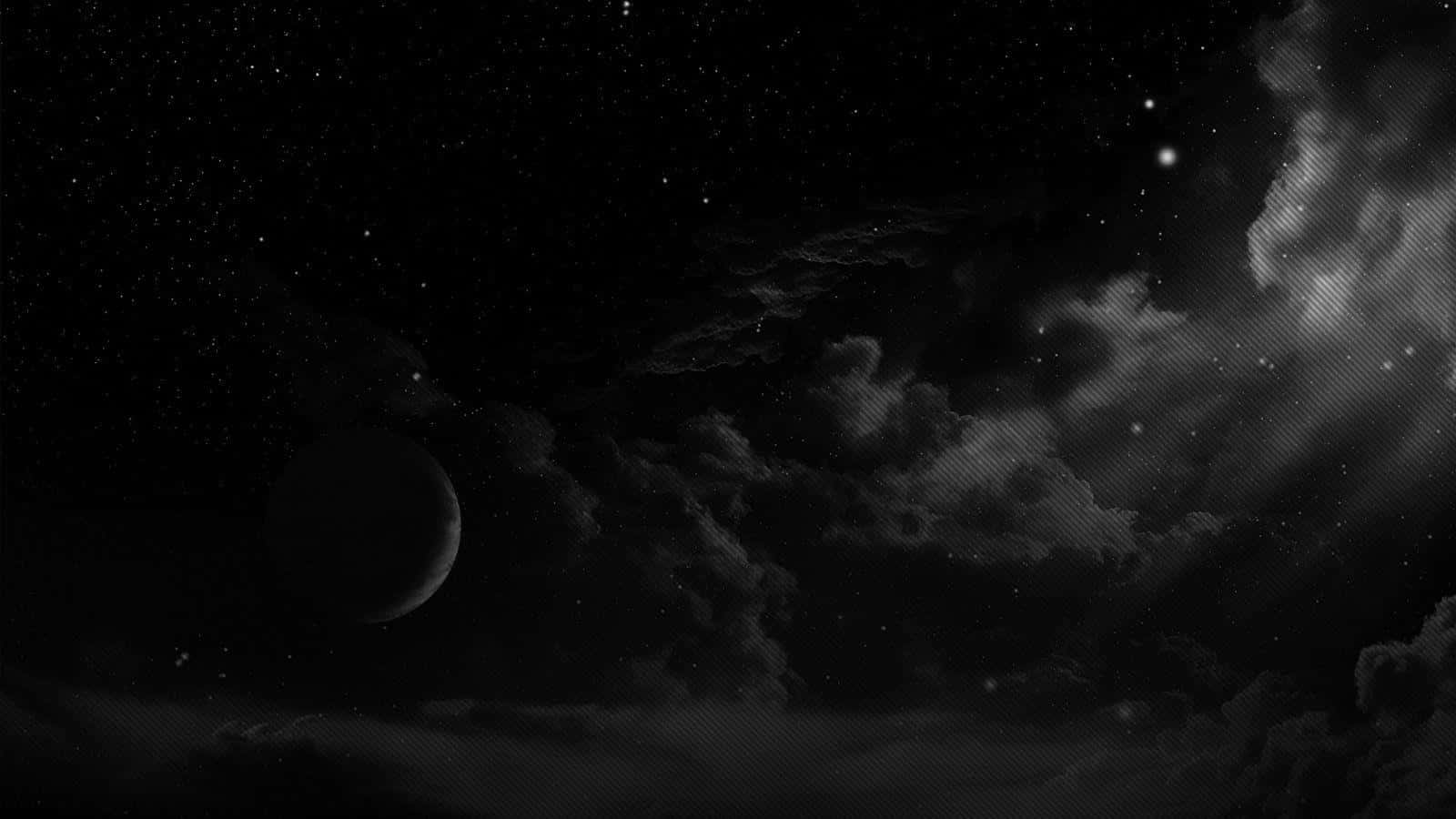 Dark Space, monochrome, cosmic scene, HD Desktop Wallpaper