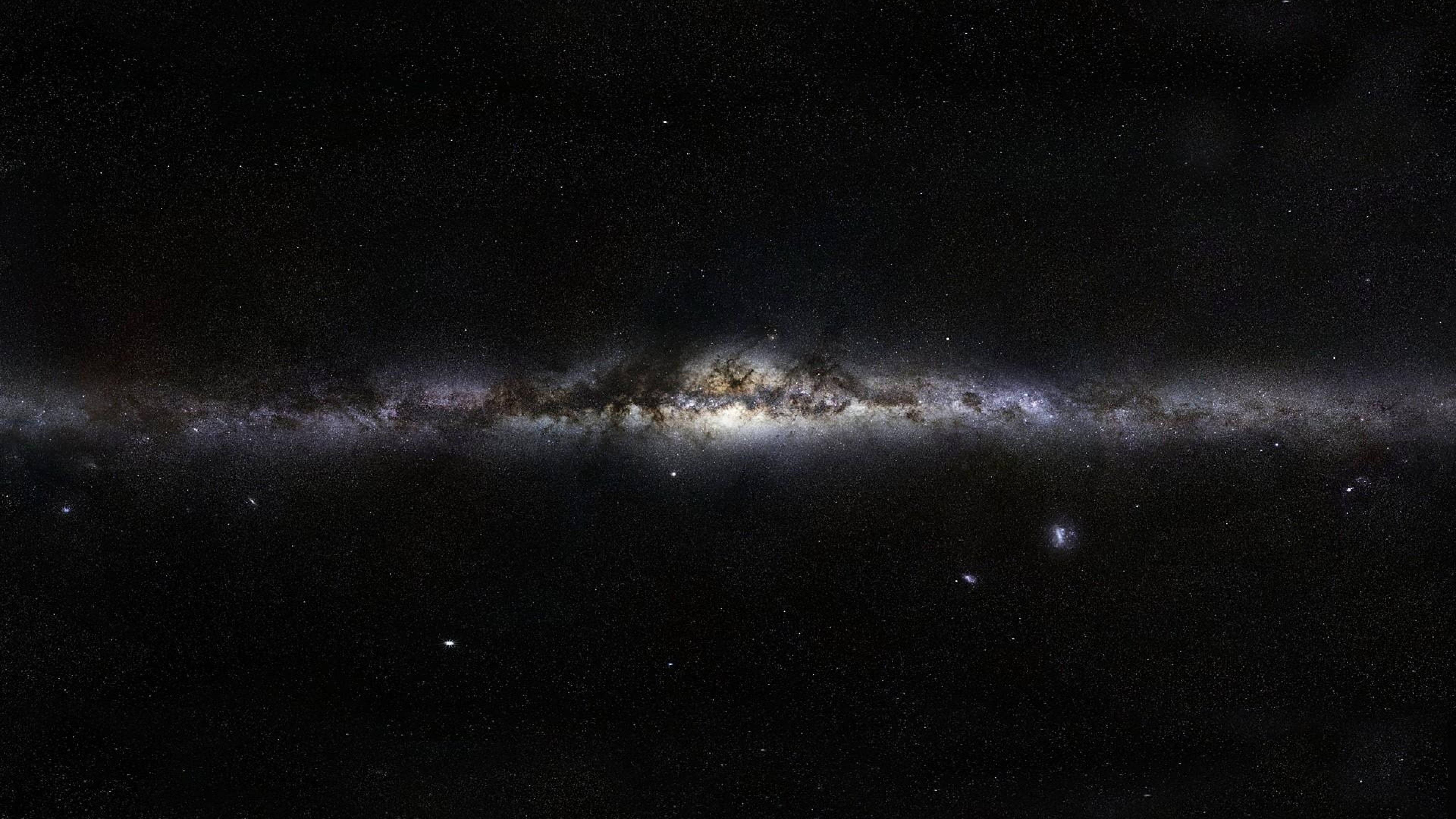 Milky Way galaxy, cosmic void, glowing nebulae, 4K Desktop Wallpaper