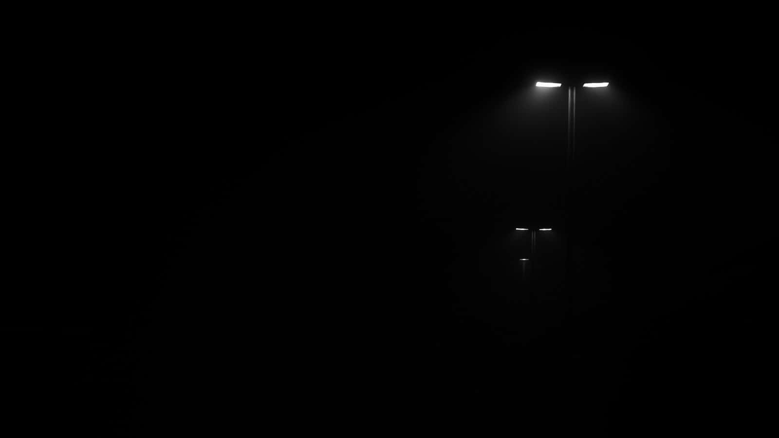 black, streetlights, deep black night, HD Desktop Wallpaper