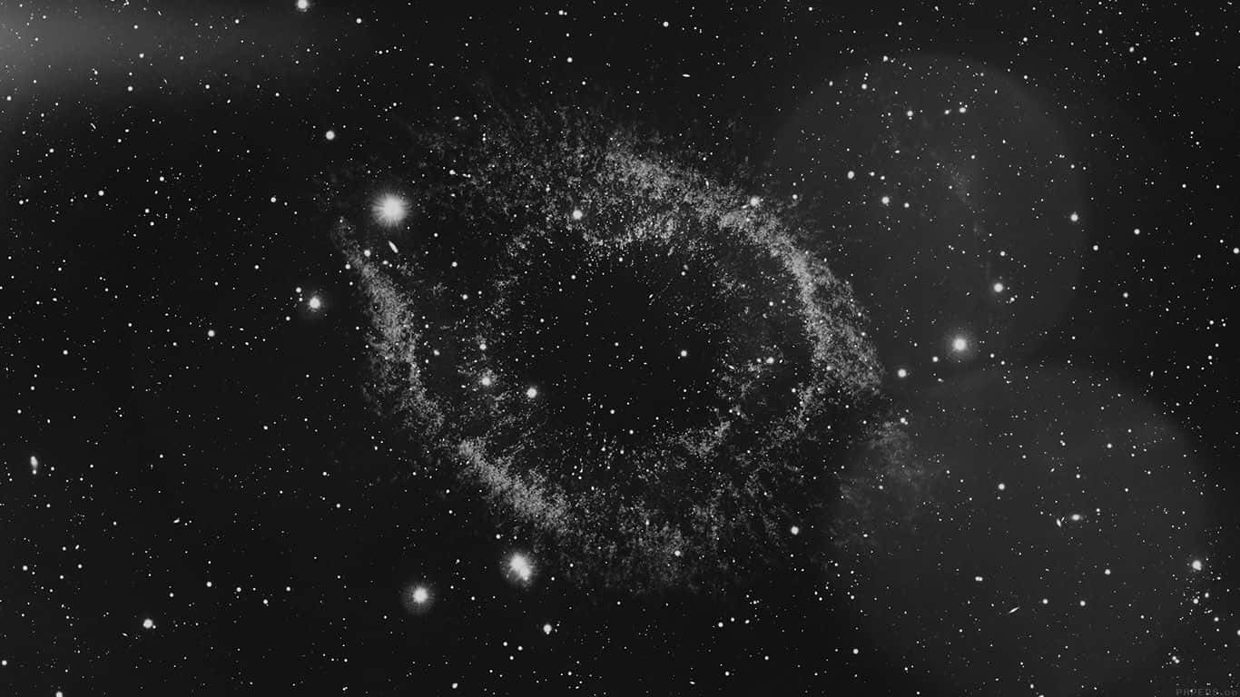 Dark Galaxy, monochrome cosmic nebula, glowing particles, HD Desktop Wallpaper