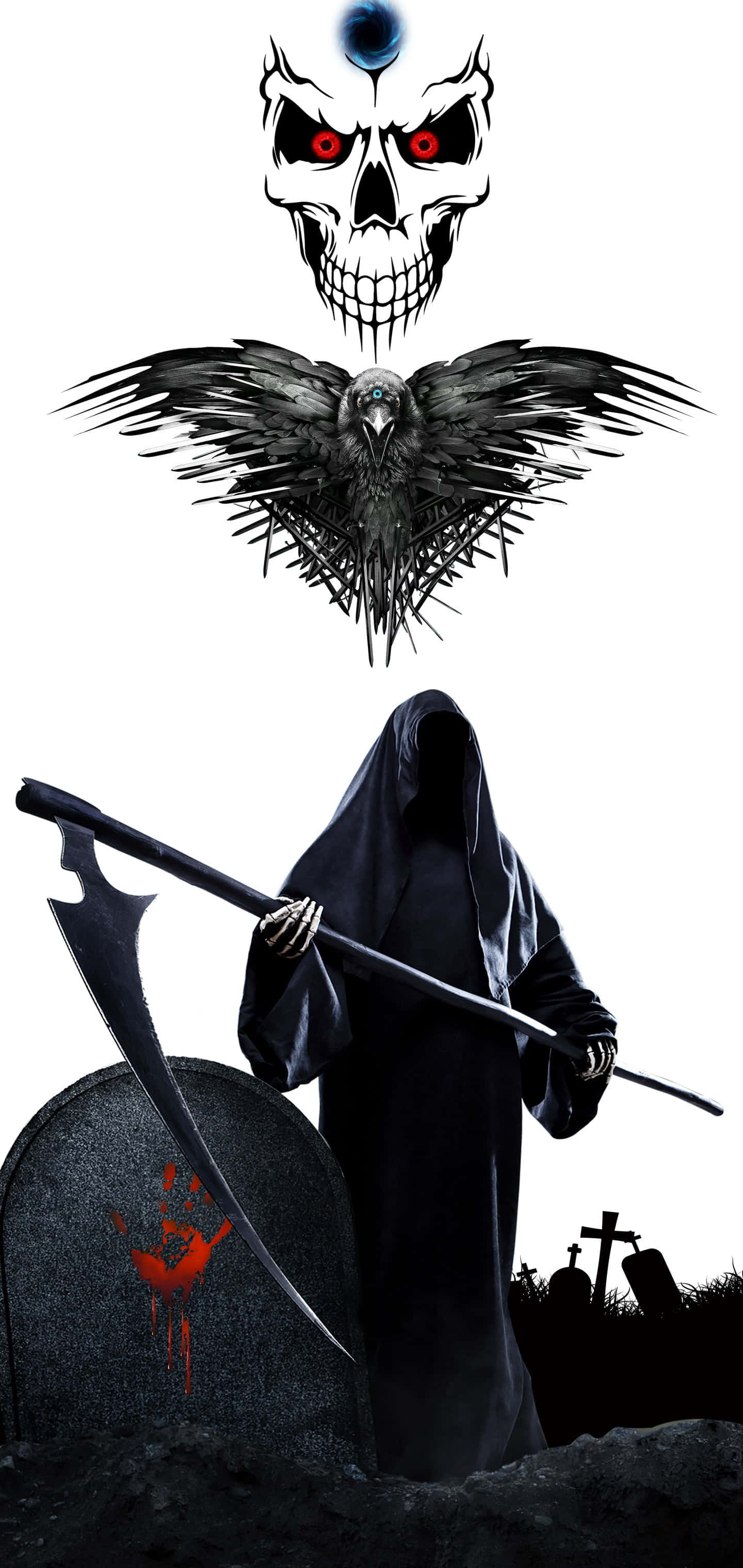 Dark Spirit, grim reaper, scythe, 2K Phone Wallpaper