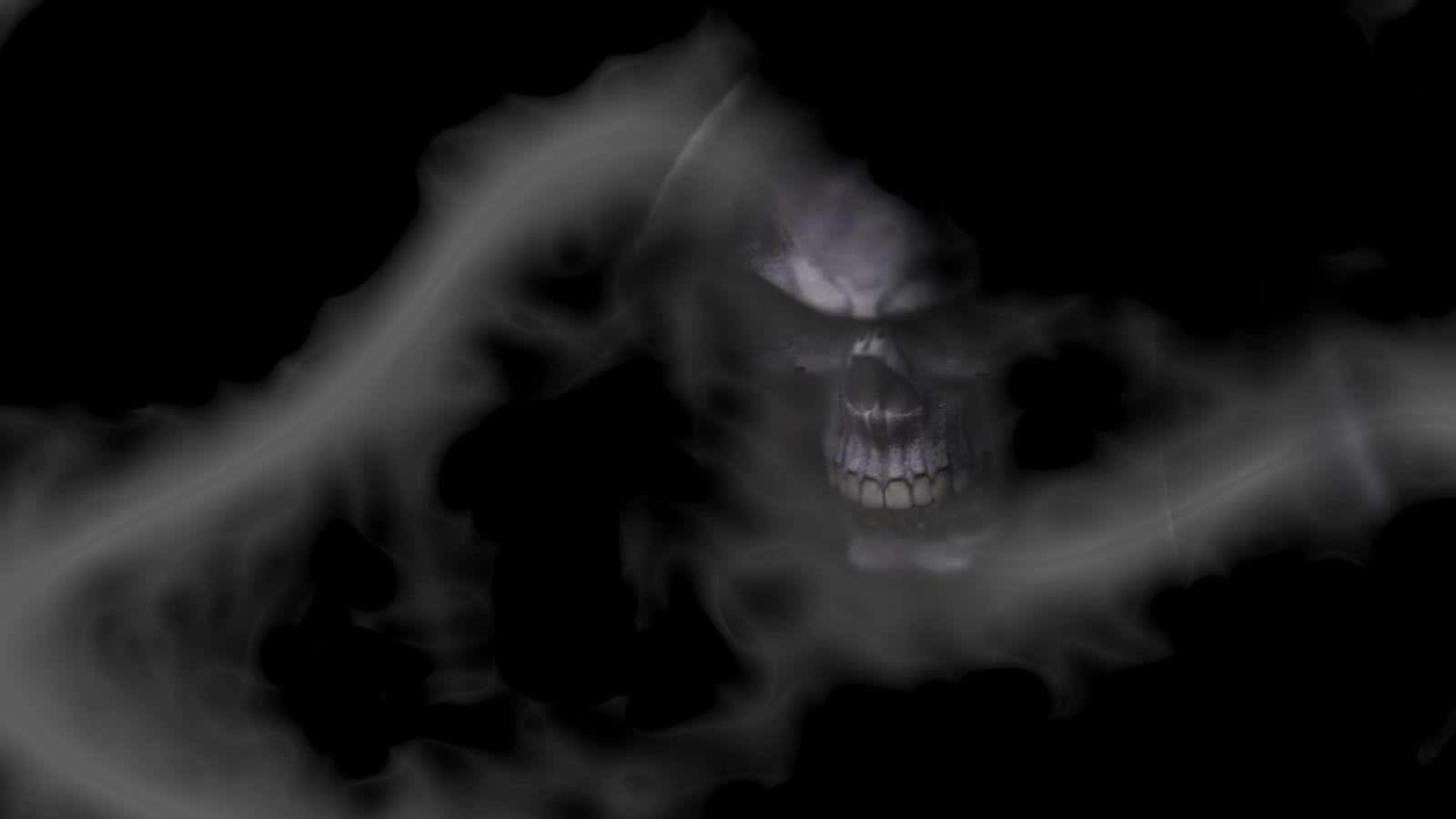 Dark Spirit, skull, gray smoke, HD Desktop Wallpaper