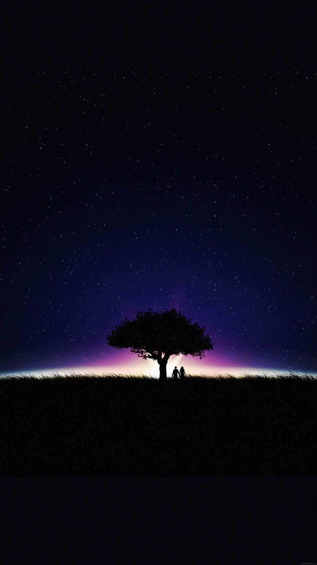 Dark Starry Night, starry twilight sky, purple and blue hues, Full HD Phone Wallpaper