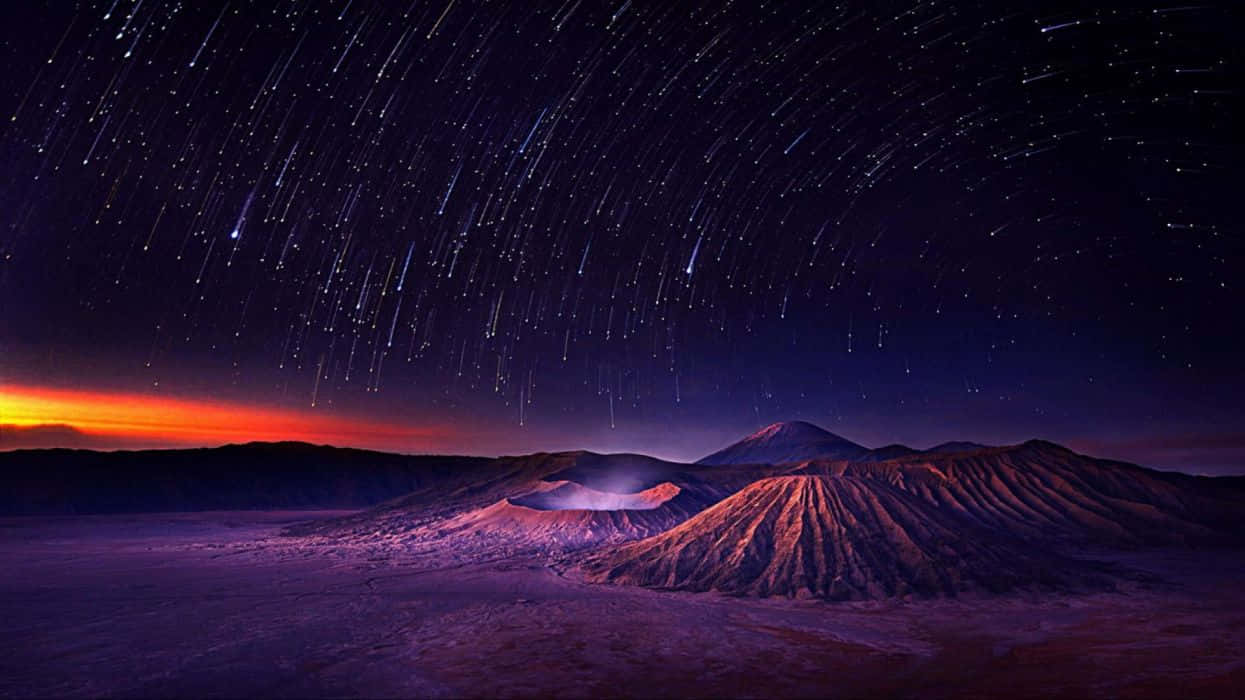 Dark Starry Night, star trails, twilight sky, SD Desktop Wallpaper