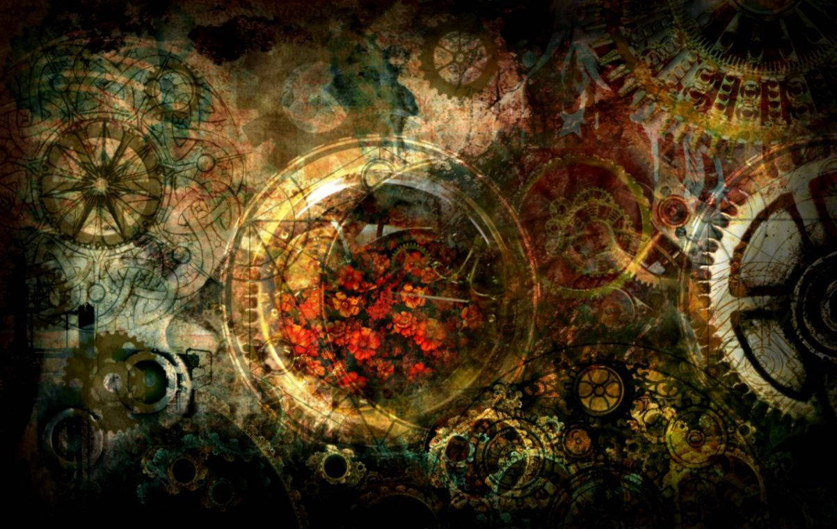 steampunk abstract gear pattern, rusted gears, cogs, SD Desktop Wallpaper