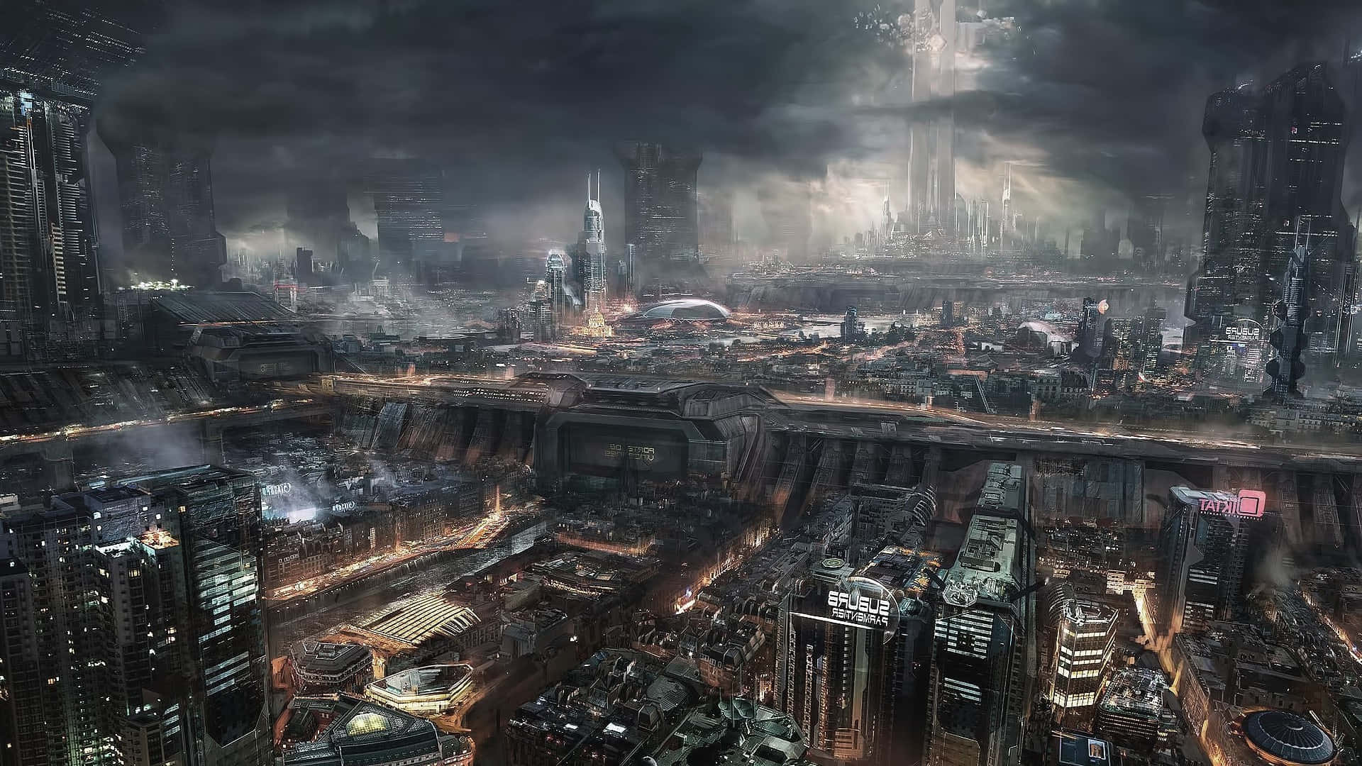 Dark Steampunk, 1920 x 1080, stormy skies, Full HD Desktop Wallpaper