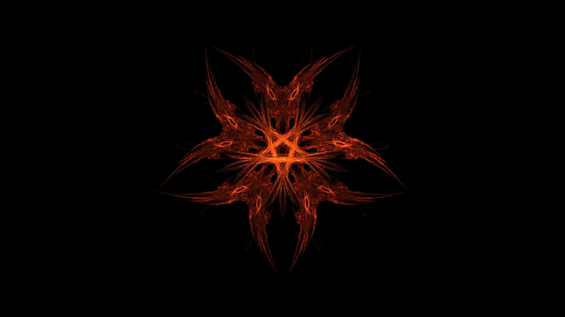 occult, 1920 x 1080, fiery orange fractal starburst, Full HD Desktop Wallpaper
