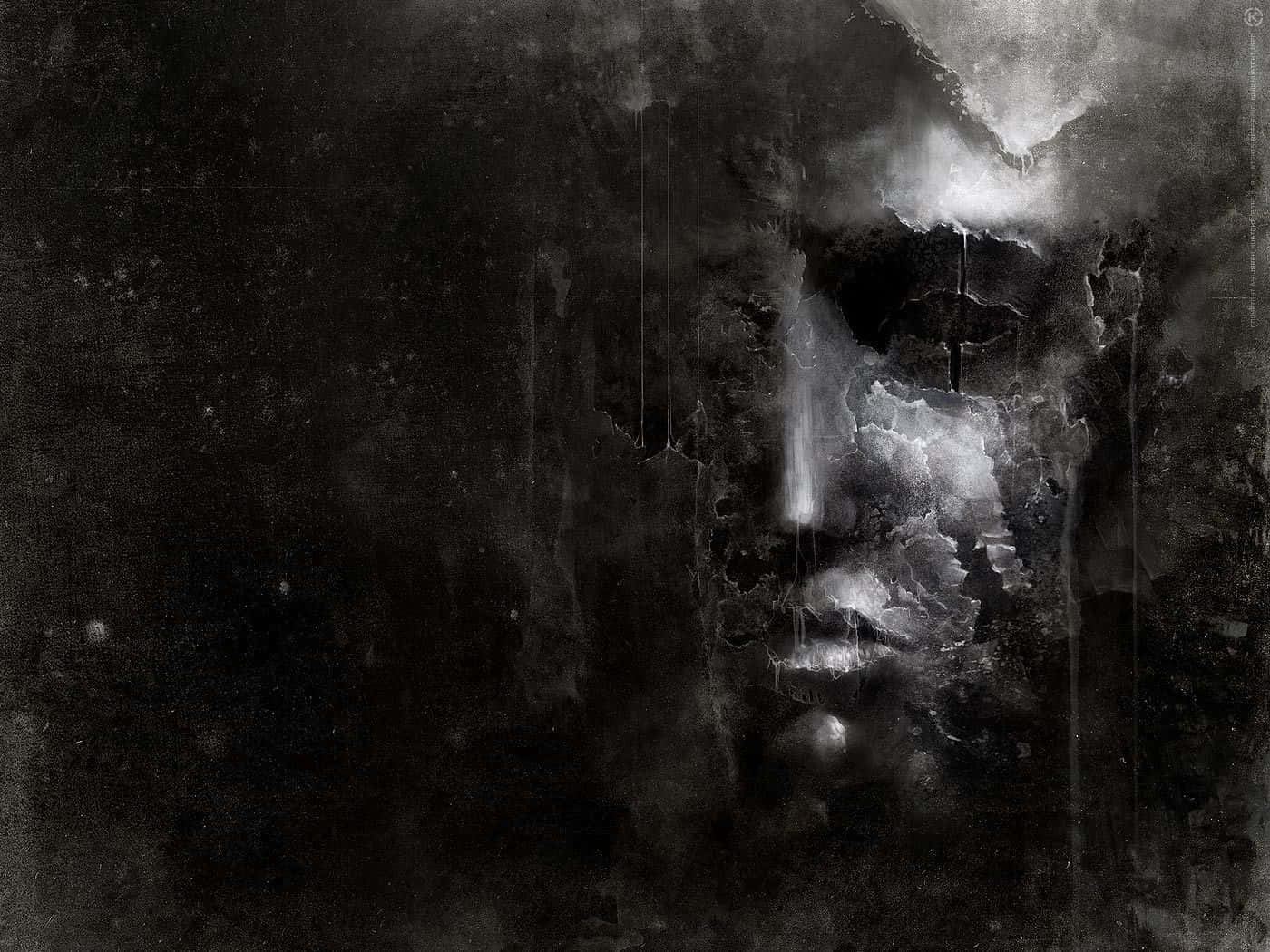 Dark Surrealism, monochrome abstract face, textured darkness, HD Desktop Wallpaper
