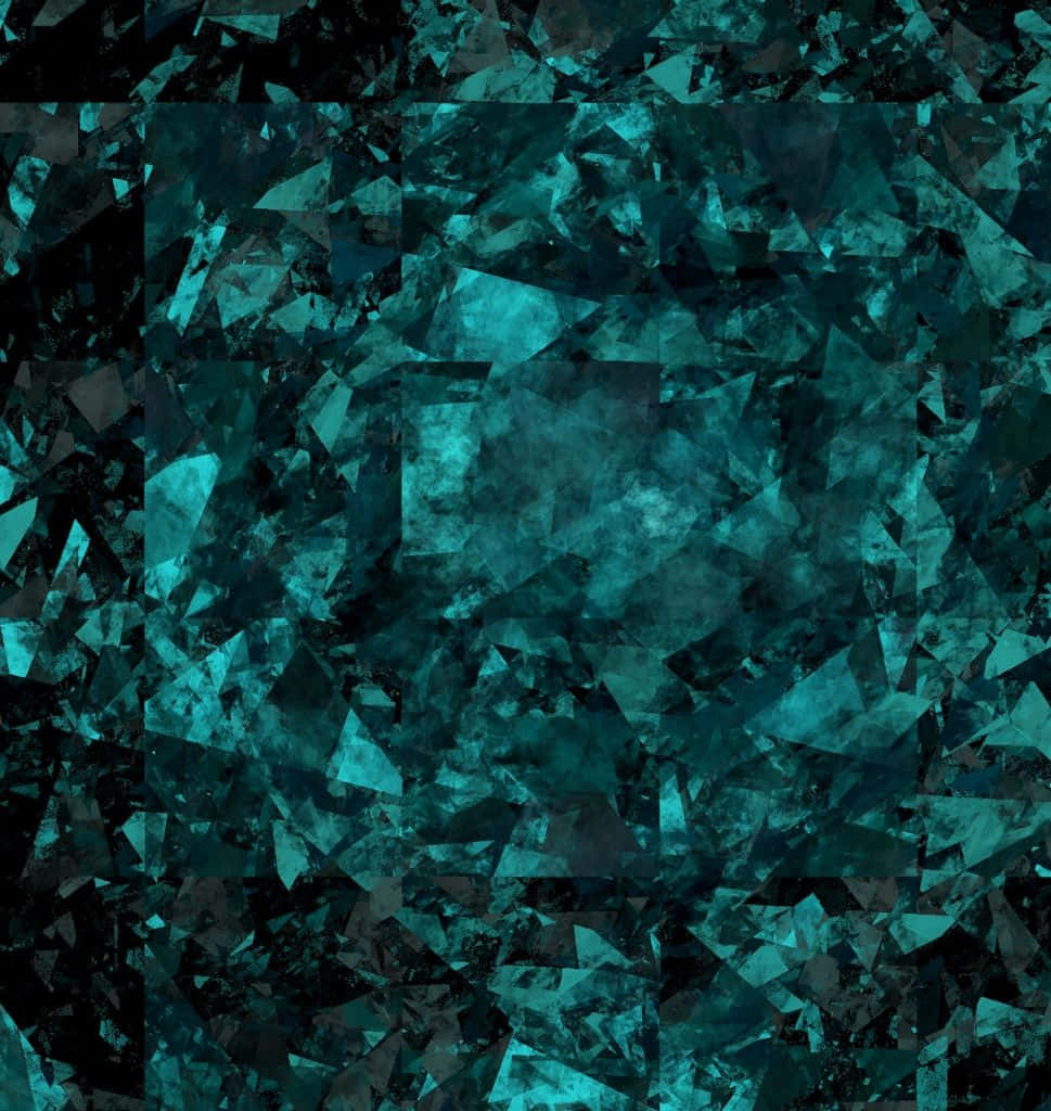 Dark Teal, fractured teal glass shards, dark background, SD Phone Wallpaper