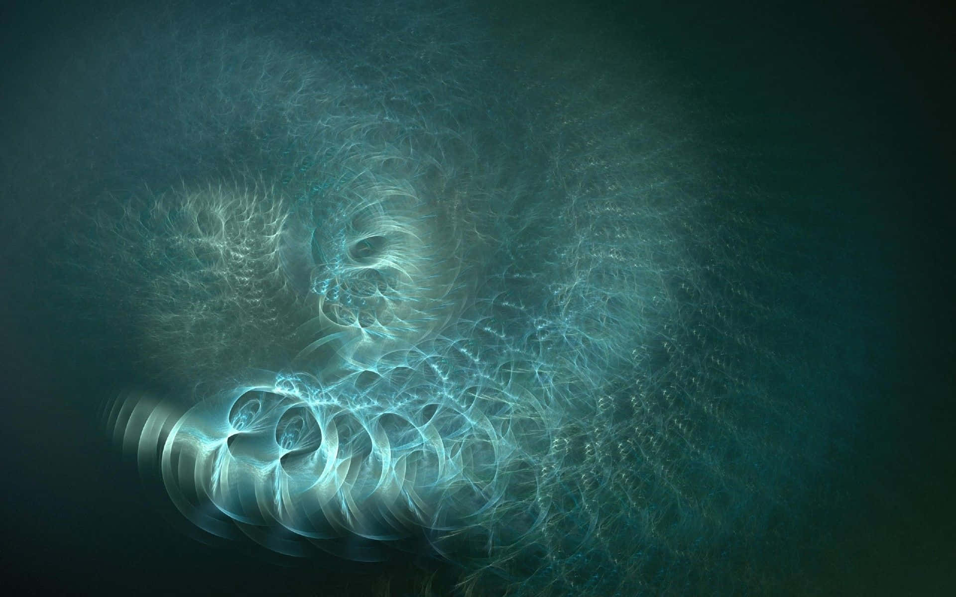 dark teal, glowing fractal nebula, deep teal, Full HD Desktop Wallpaper