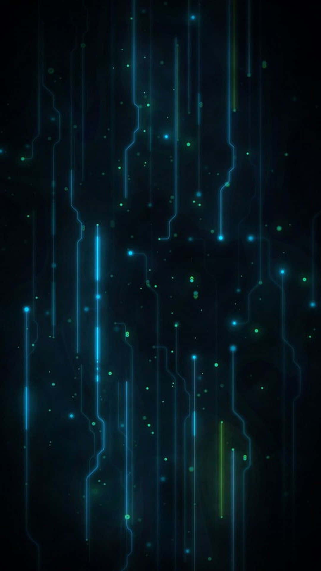 Dark Teal, glowing blue, green circuit lines, Full HD Phone Wallpaper