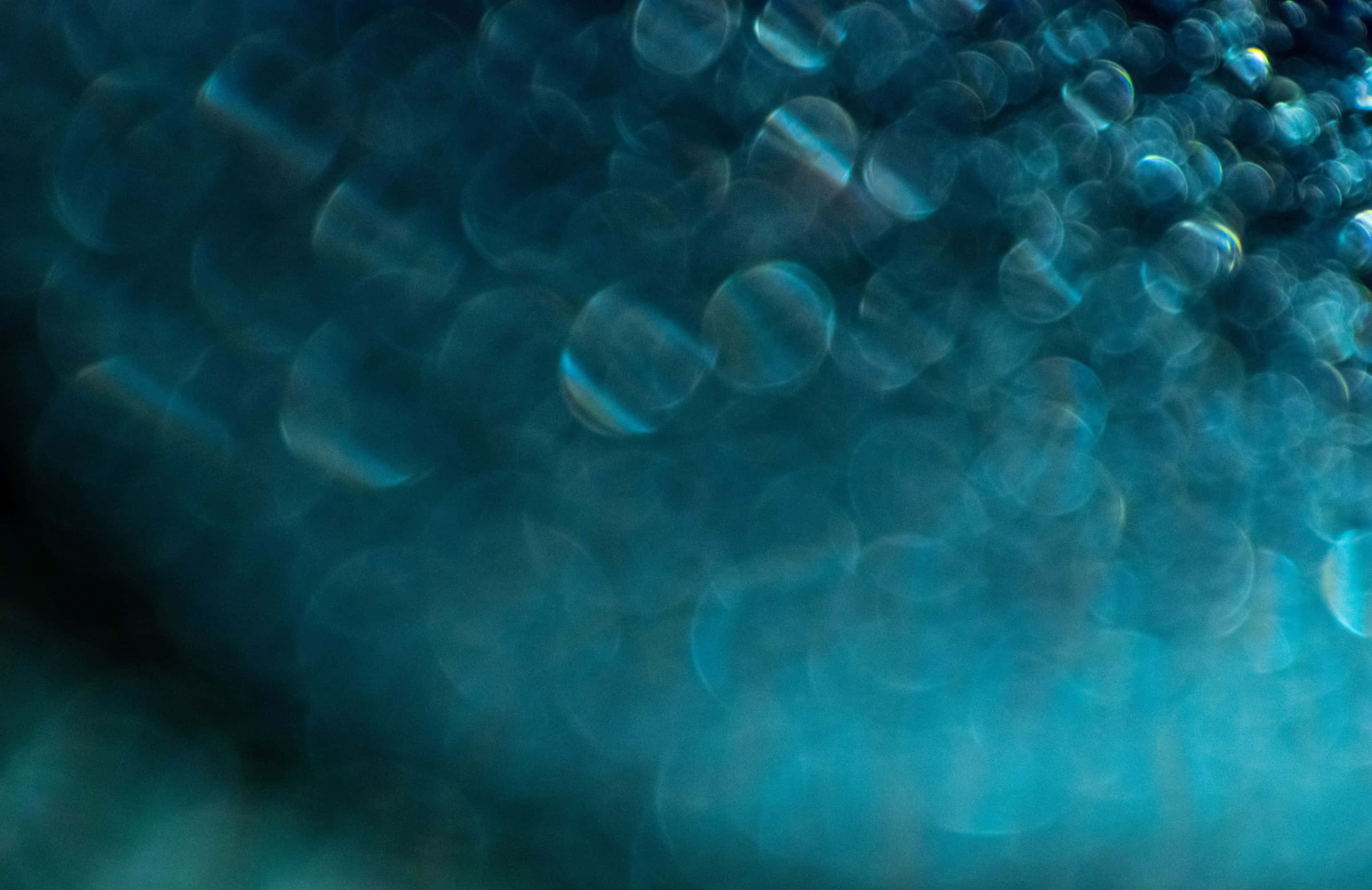 teal, blue, bokeh circles, 2K Desktop Wallpaper