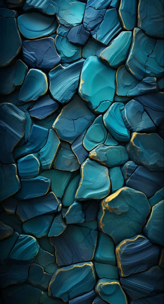 teal stone texture, glossy teal, blue stone tiles, SD Phone Wallpaper
