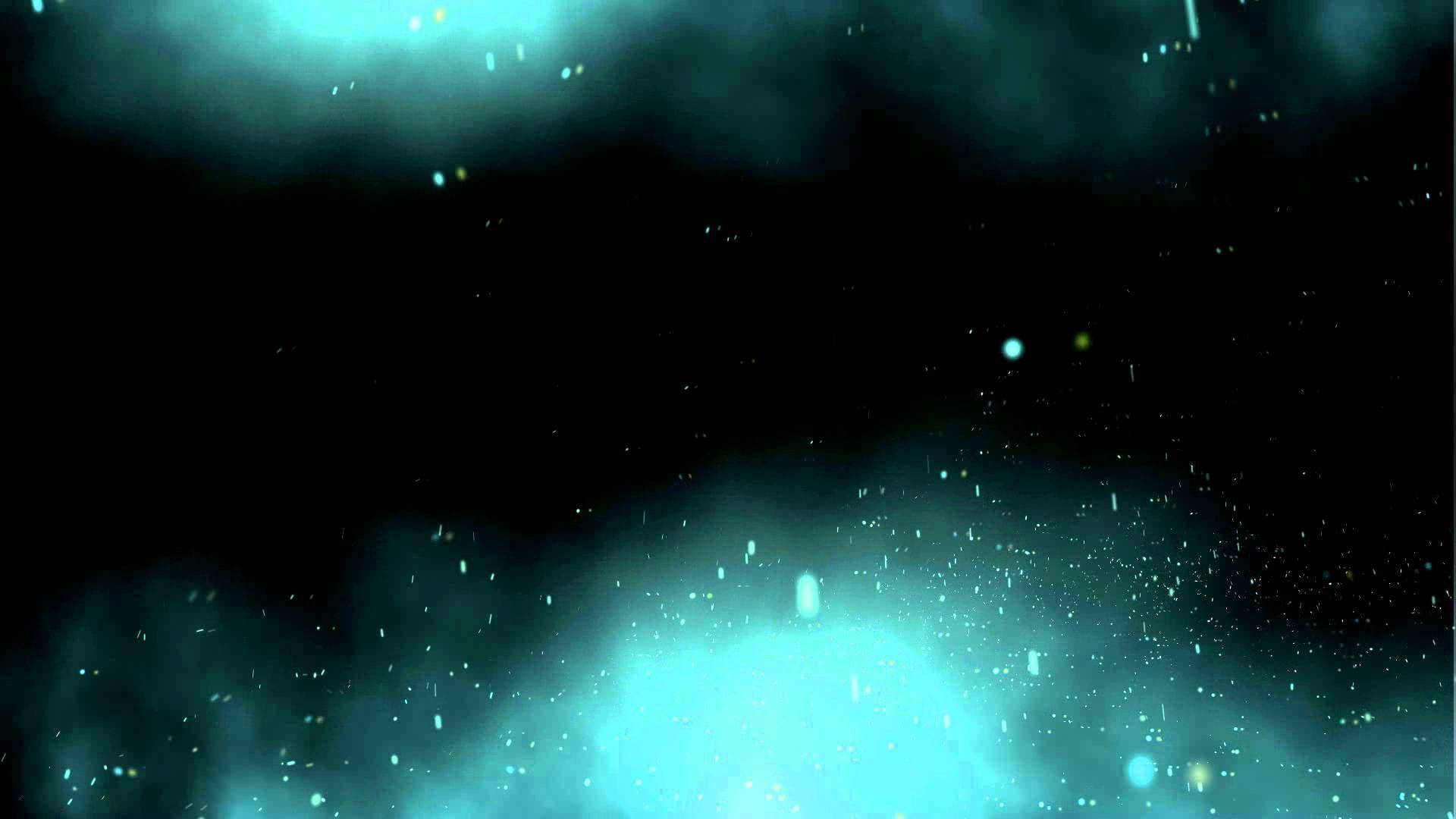 teal gradient, glowing teal nebulae, floating particles, Full HD Desktop Wallpaper