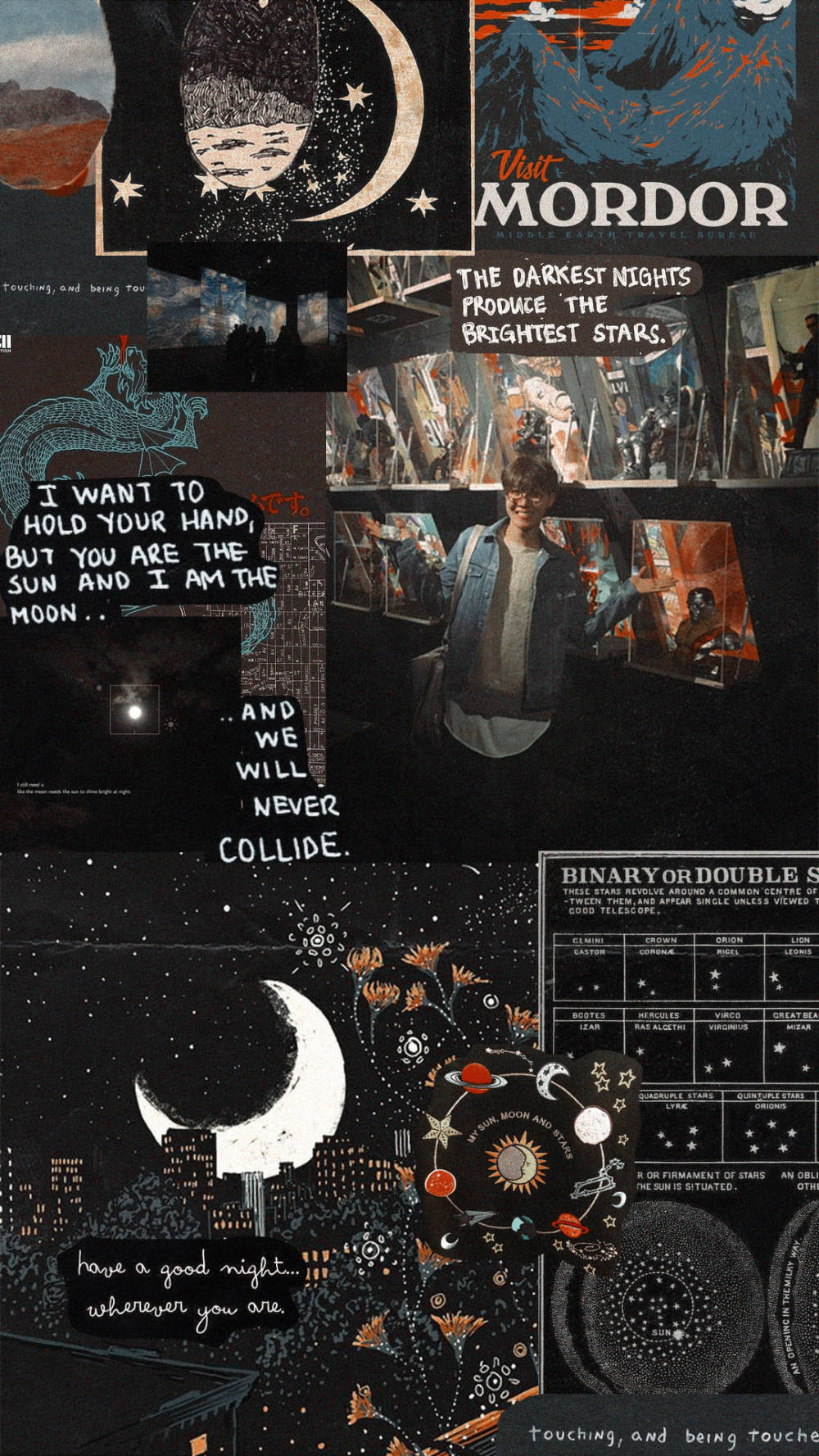 Dark Theme, moon phases, stars, HD Phone Wallpaper