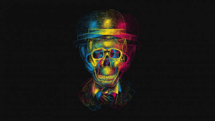 Dark Trippy, skeleton, formalwear, SD Desktop Wallpaper