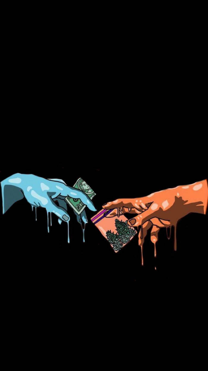 Dark Trippy, blue, orange, SD Phone Wallpaper
