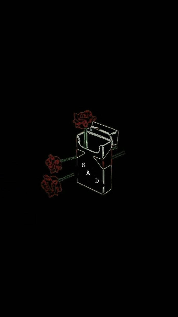 SAD, cigarette pack, red roses, SD Phone Wallpaper
