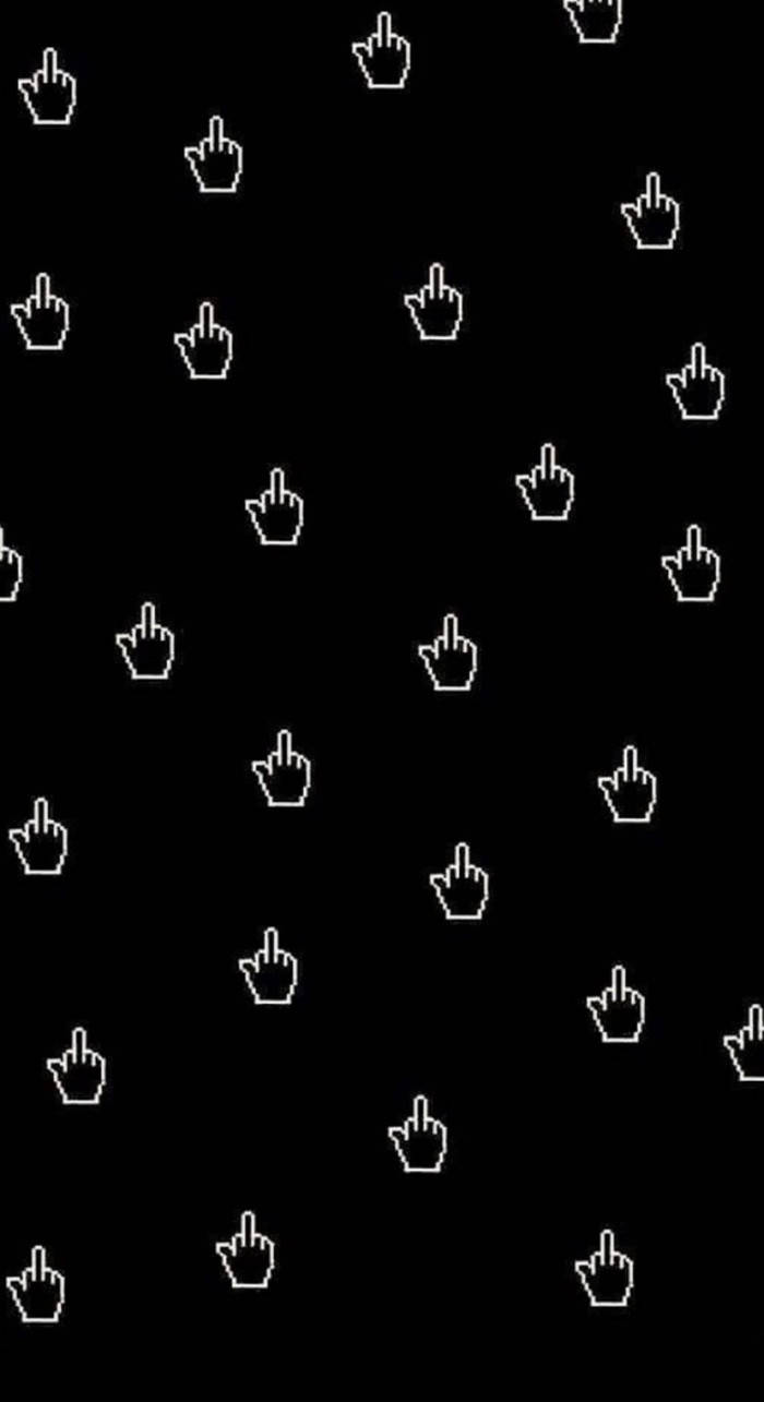 Dark Trippy, white pixelated cursor icons, solid black background, HD Phone Wallpaper