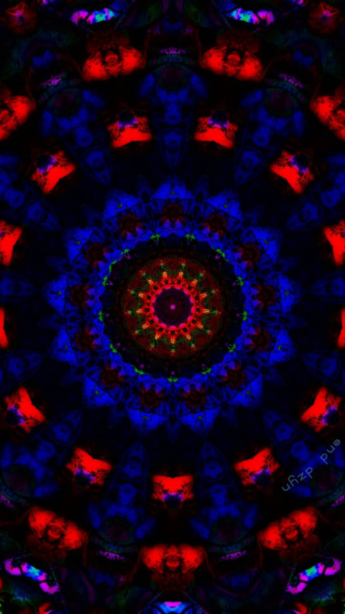 Dark Trippy, electric blue, fiery red, SD Phone Wallpaper