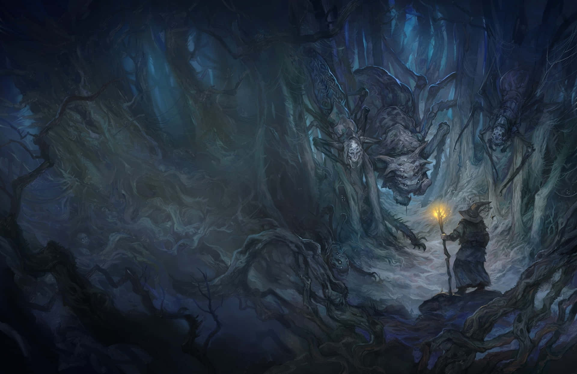 Dark Underground, hooded figure, torch, Full HD Desktop Wallpaper