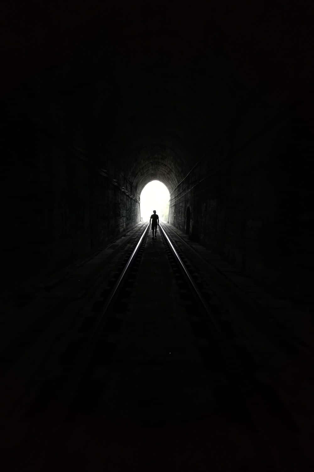 Dark Underground, railway tunnel, silhouette, HD Phone Wallpaper
