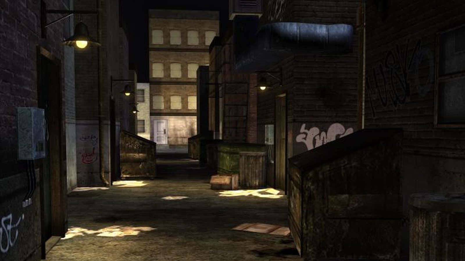 dark alleyway, urban alley, night, HD Desktop Wallpaper