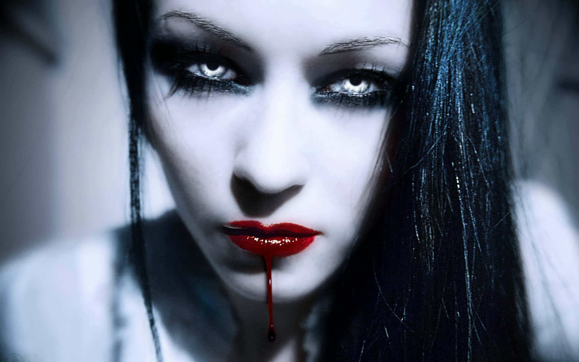 Dark Vampire, pale woman, dark hair, Full HD Desktop Wallpaper