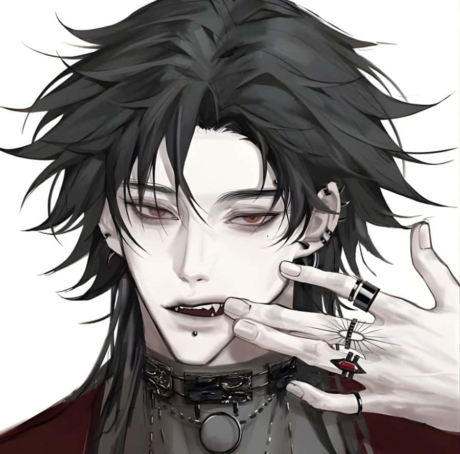 Dark Vampire, anime male, black hair, SD Desktop Wallpaper