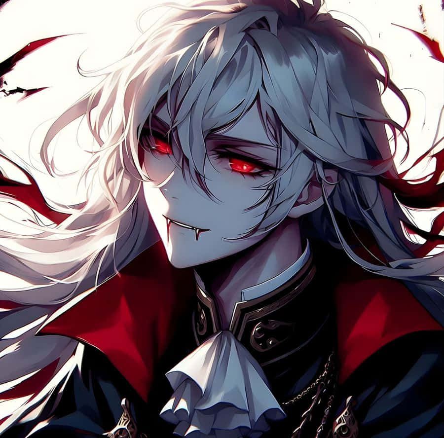 Dark Vampire, anime, silver hair, SD Desktop Wallpaper