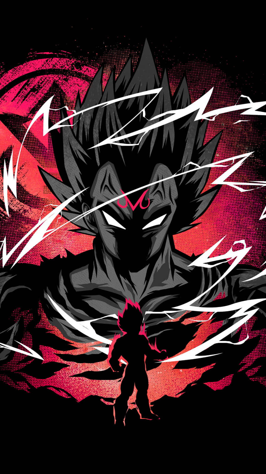 Dark Vegeta, spiky hair, glowing eyes, HD Phone Wallpaper