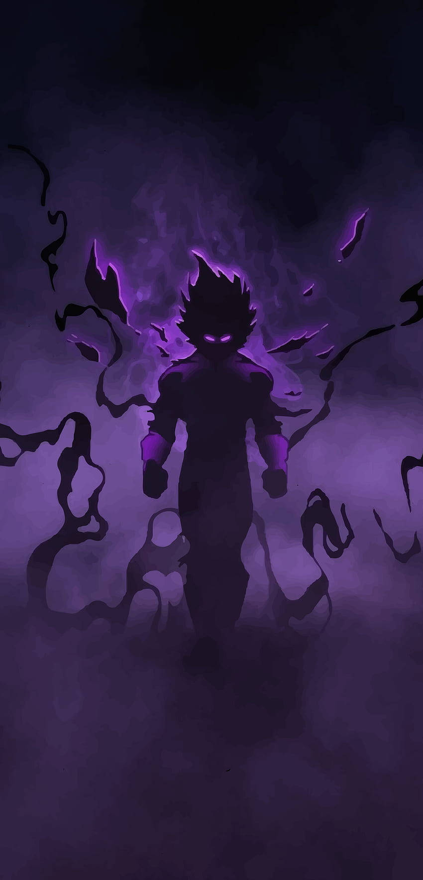 Dark Vegeta, spiky-haired warrior, purple energy, HD Phone Wallpaper