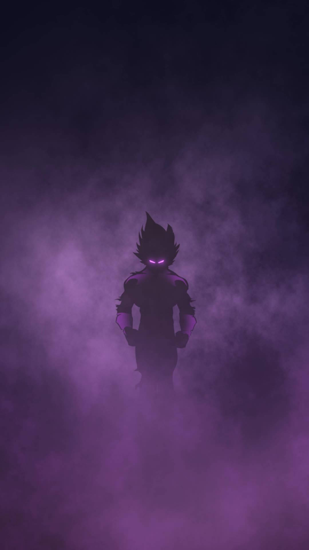 Dark Vegeta, spiky-haired anime warrior, glowing purple eyes, Full HD Phone Wallpaper