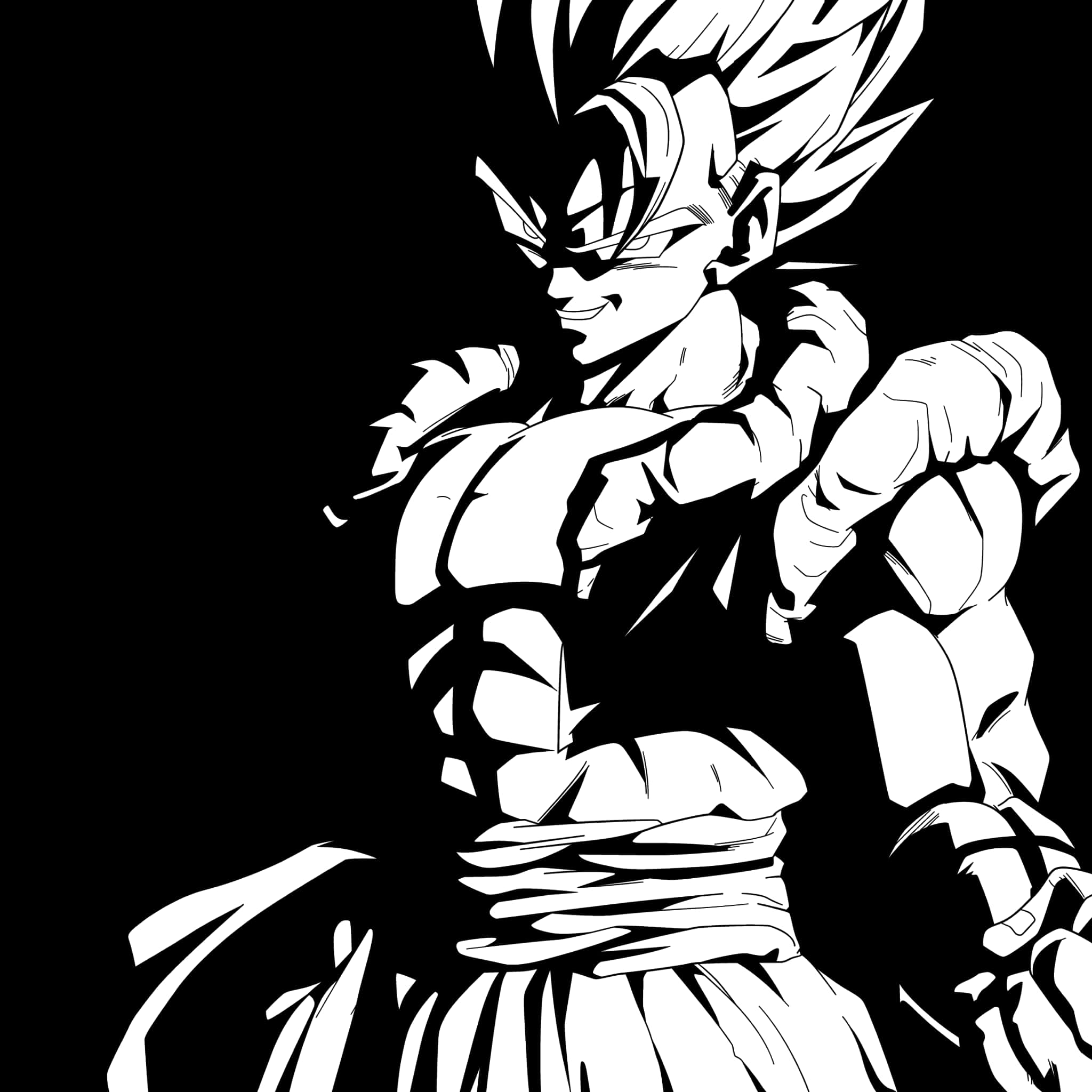 Vegeta, black and white, spiky hair, Full HD Desktop Wallpaper