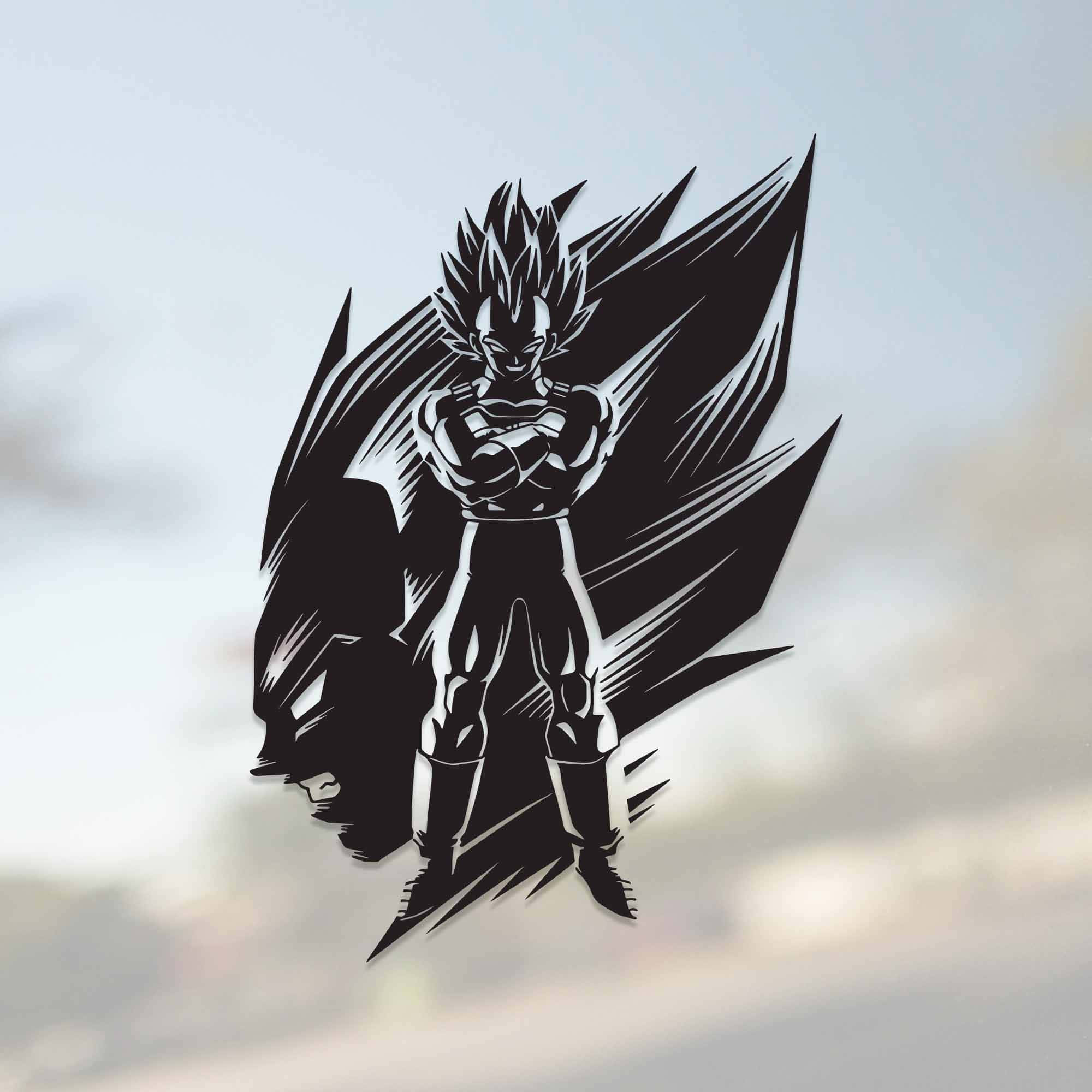 Vegeta, black and white form, spiky hair, Full HD Desktop Wallpaper