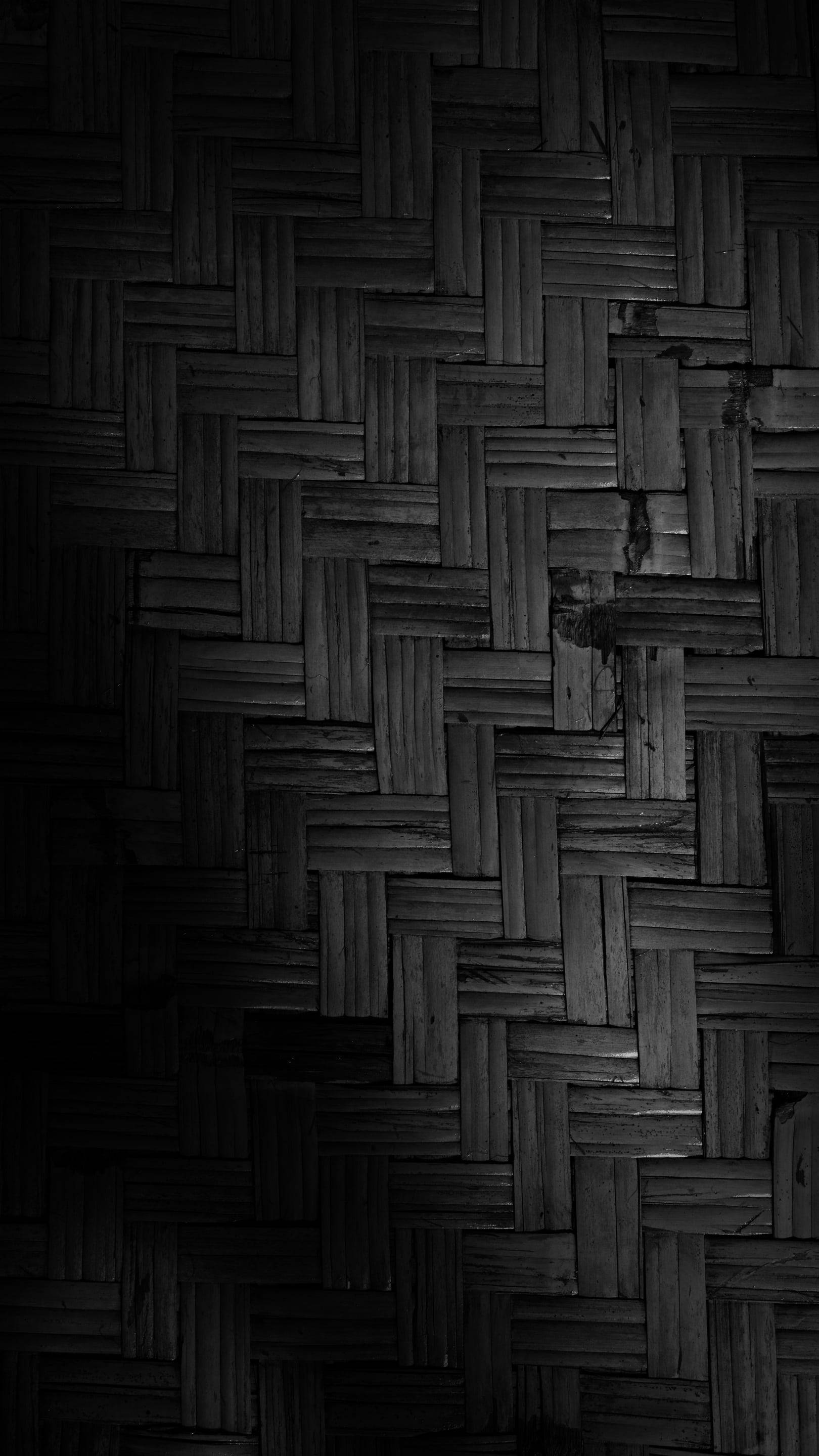 dark wall, bamboo texture, woven bamboo wall, 2K Phone Wallpaper