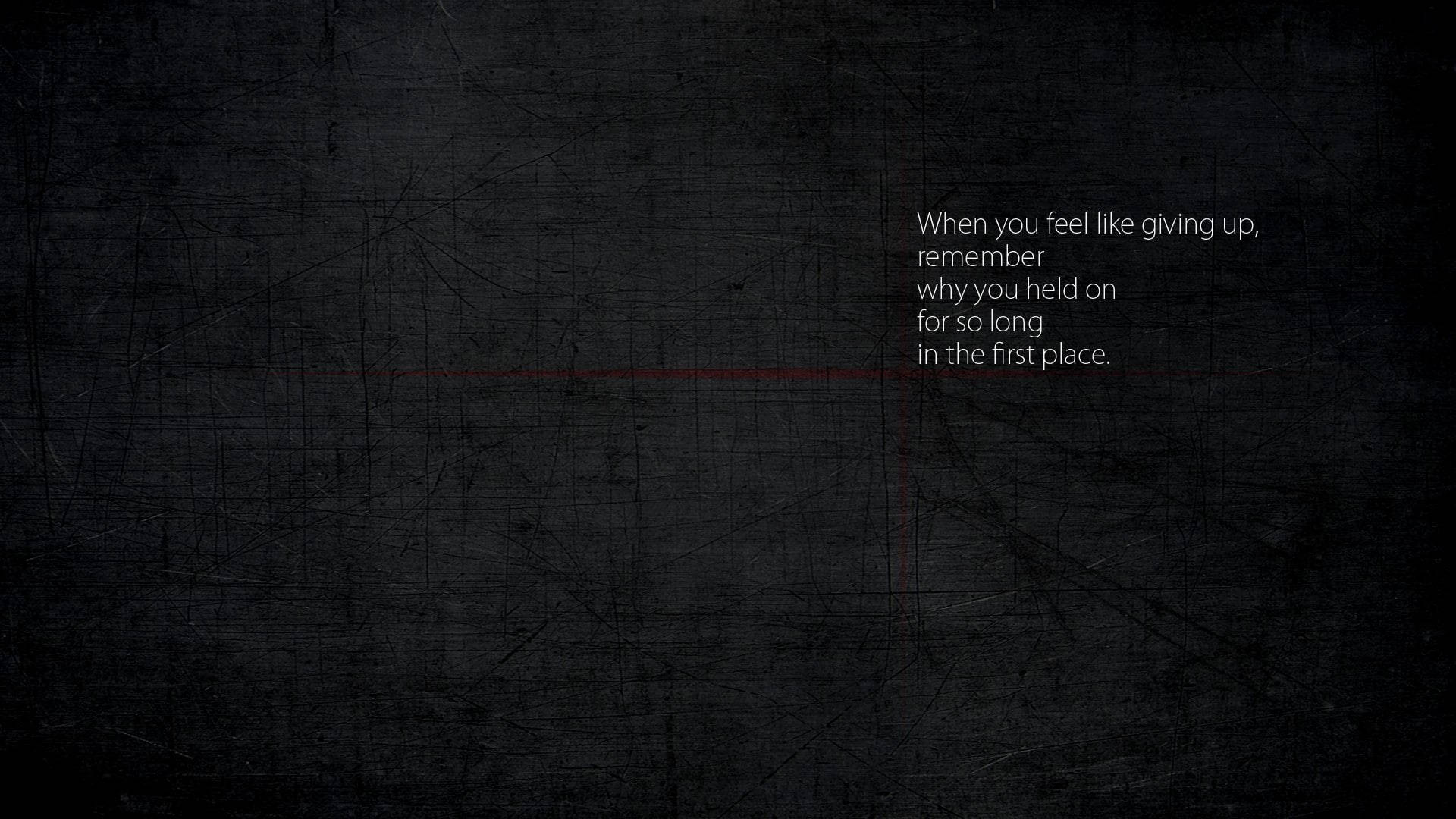 Dark Wall, white text, thin red line, Full HD Desktop Wallpaper