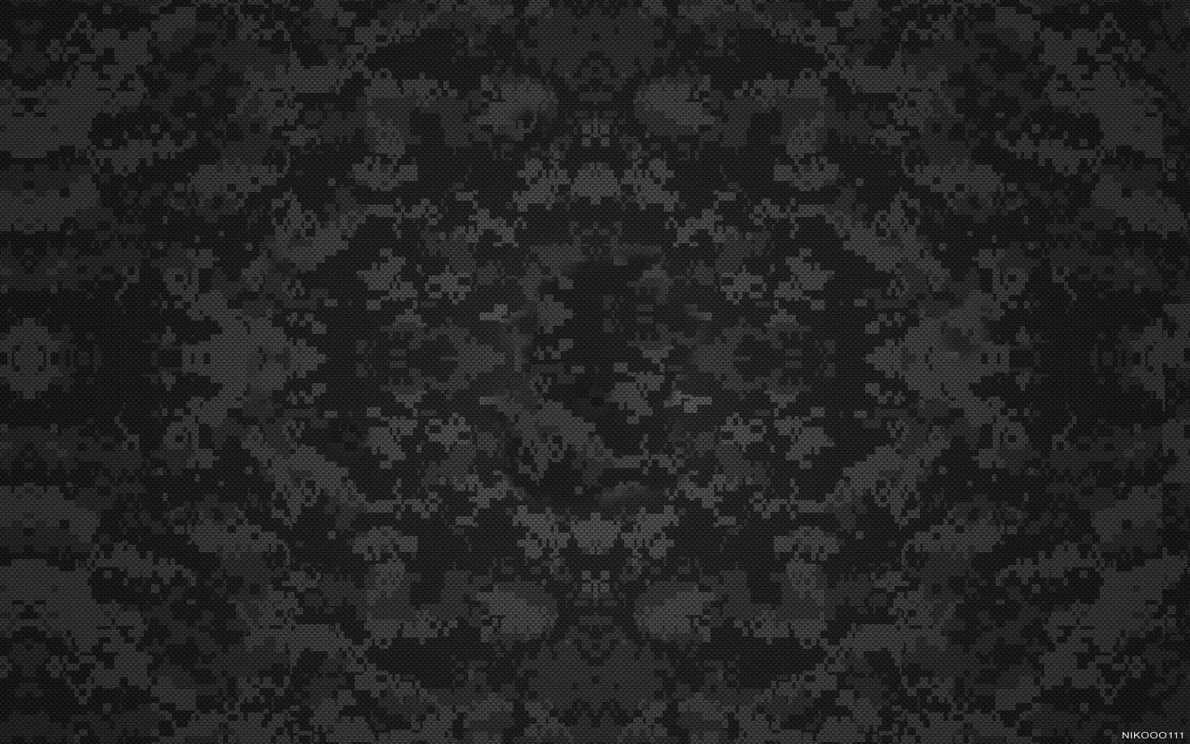 camouflage pattern, dark wall, pixelated gray shapes, HD Desktop Wallpaper