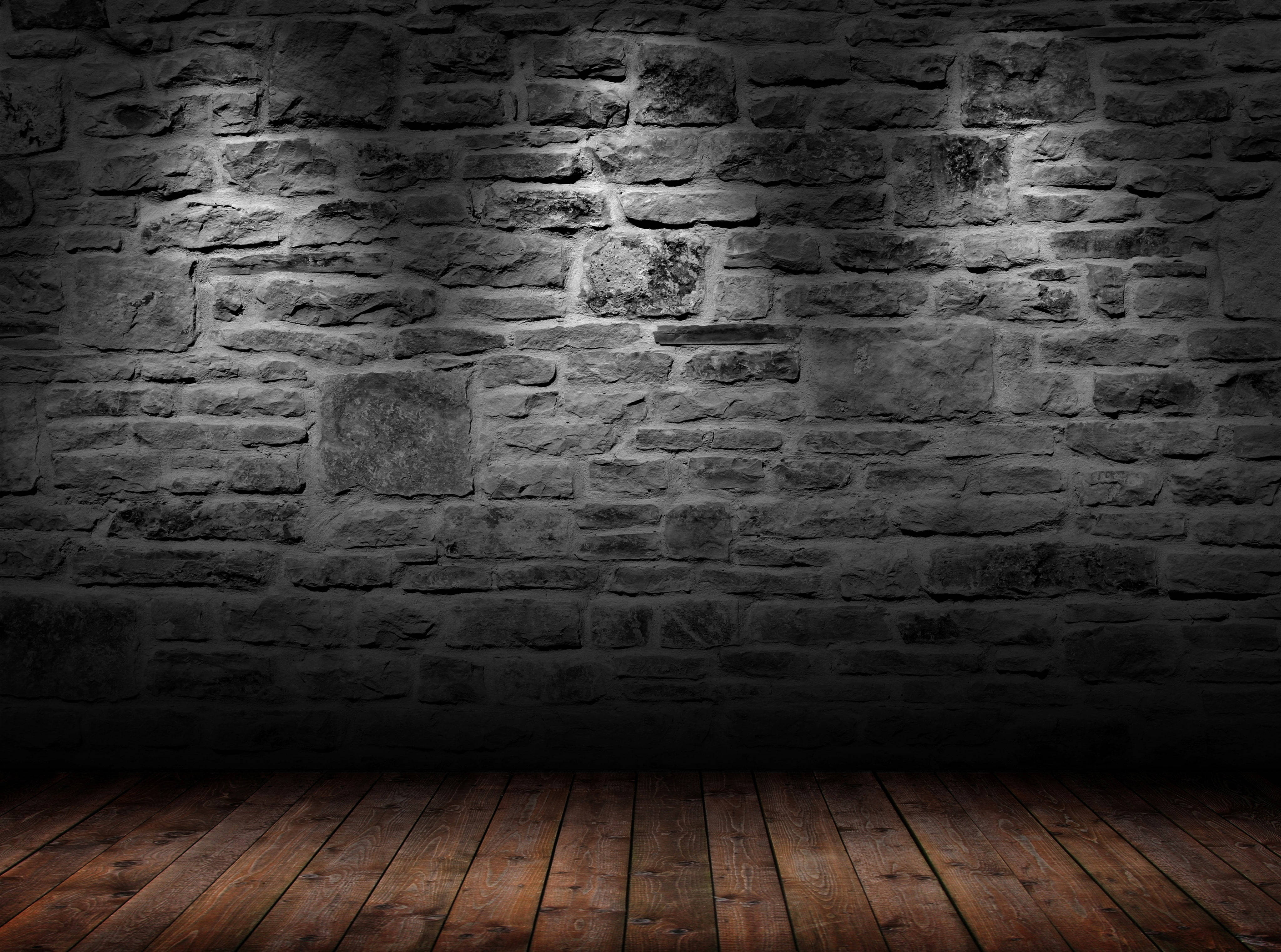 Dark Wall, spotlight highlights, stone wall, 4K Desktop Wallpaper