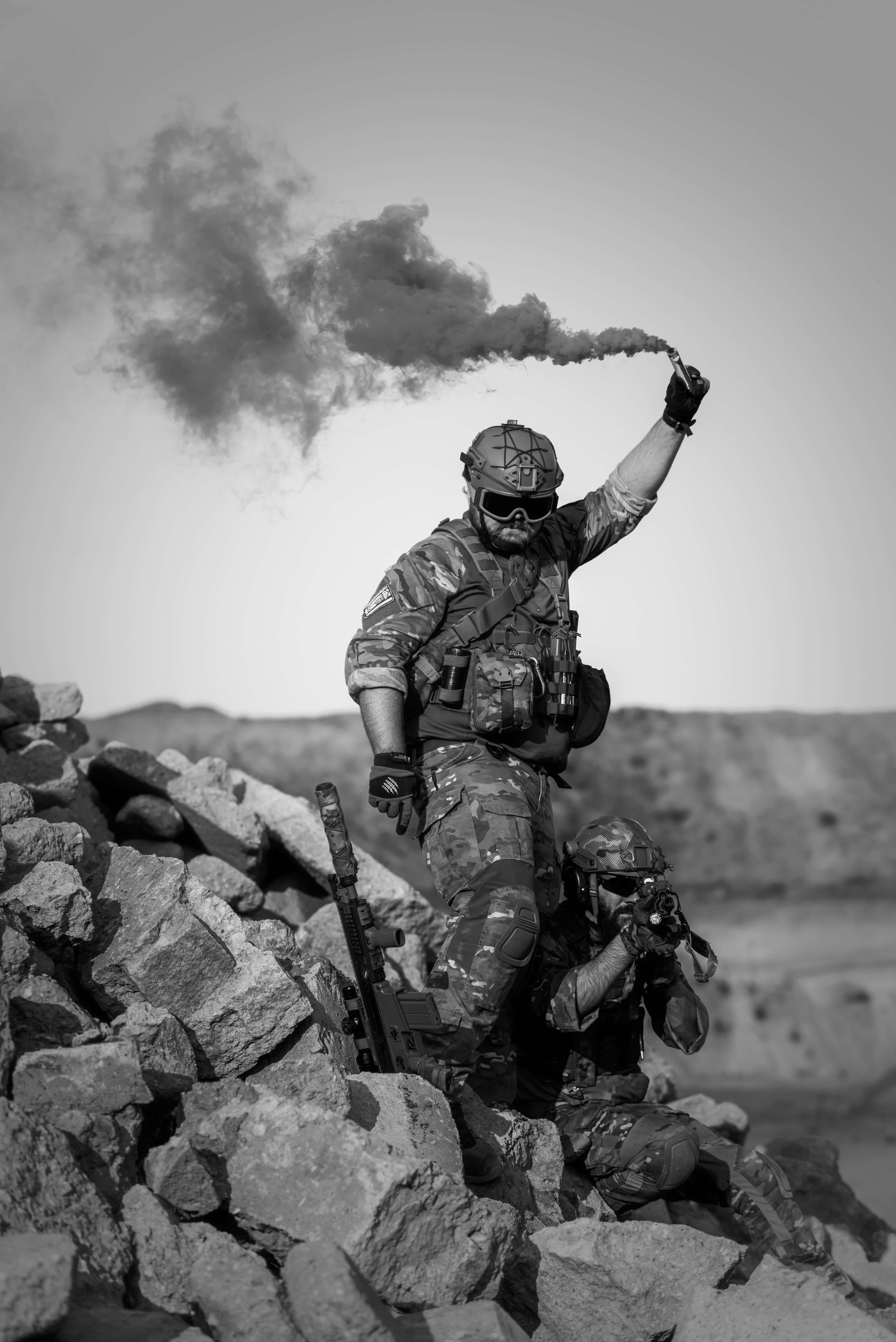 Dark War, camouflage gear, flare, 5K Phone Wallpaper