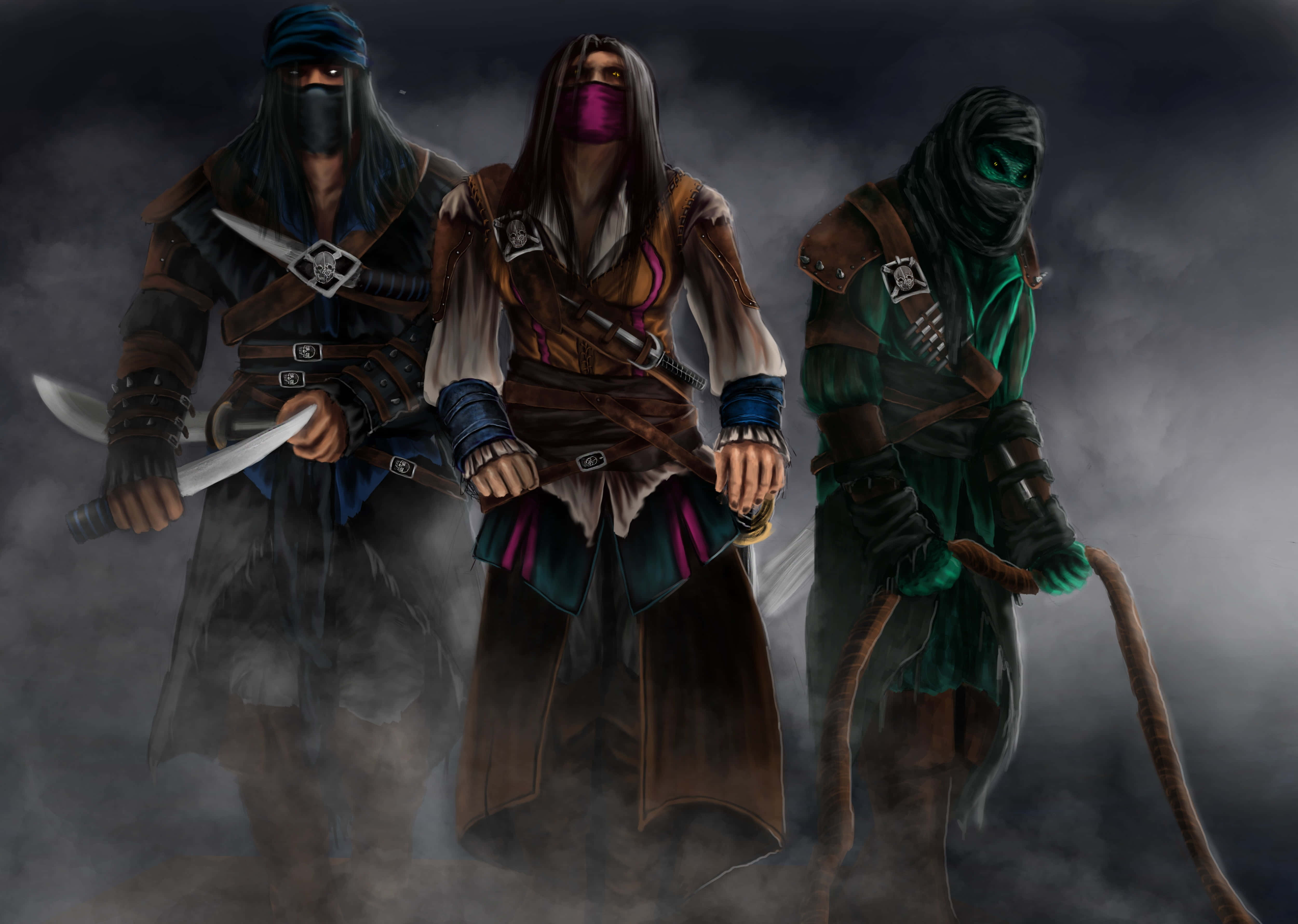 Dark War, assassins, dark robes, 4K Desktop Wallpaper