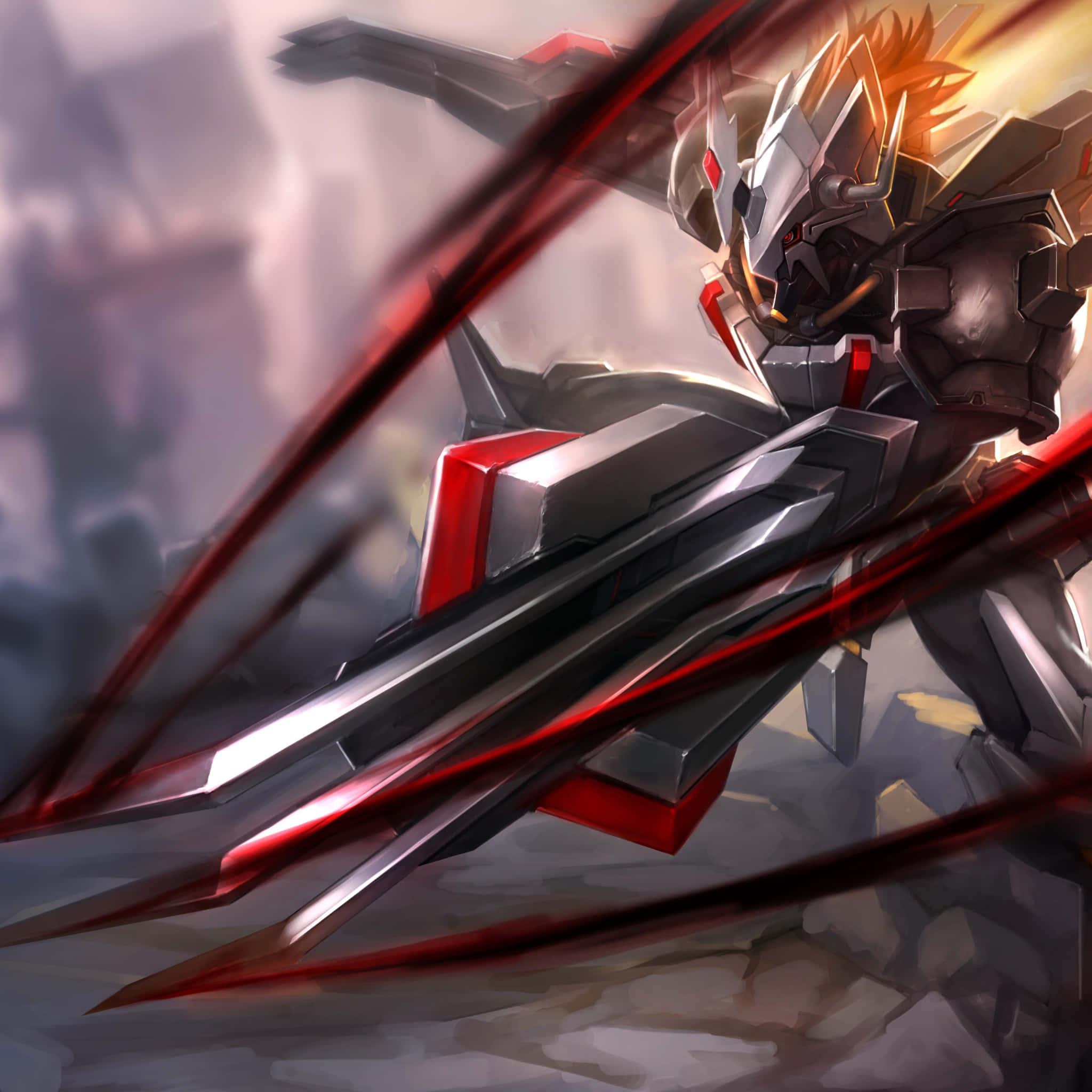 Dark War, mech warrior, silver, Full HD Desktop Wallpaper