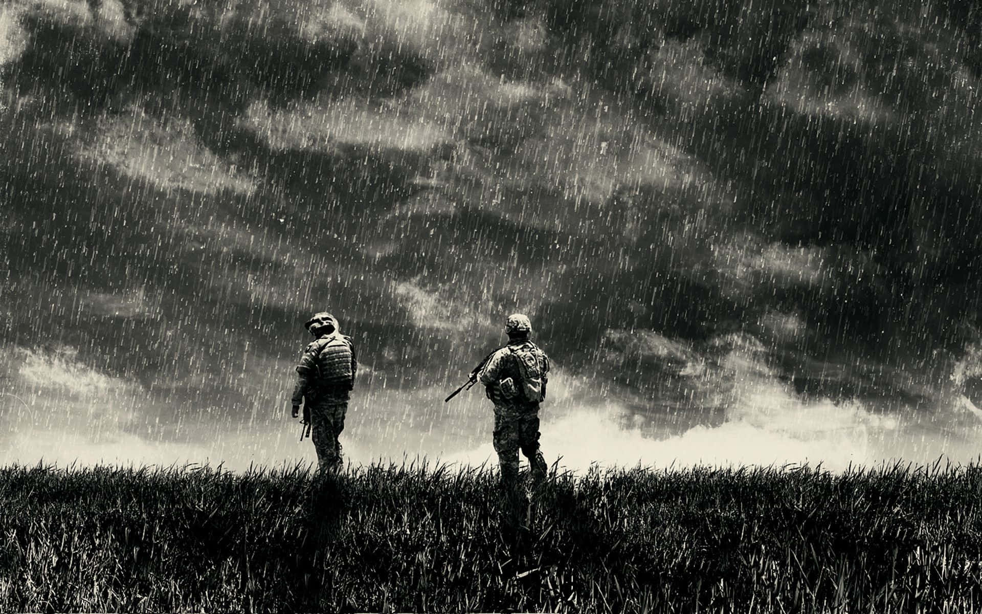 Dark War, rainstorm, grassy field, Full HD Desktop Wallpaper