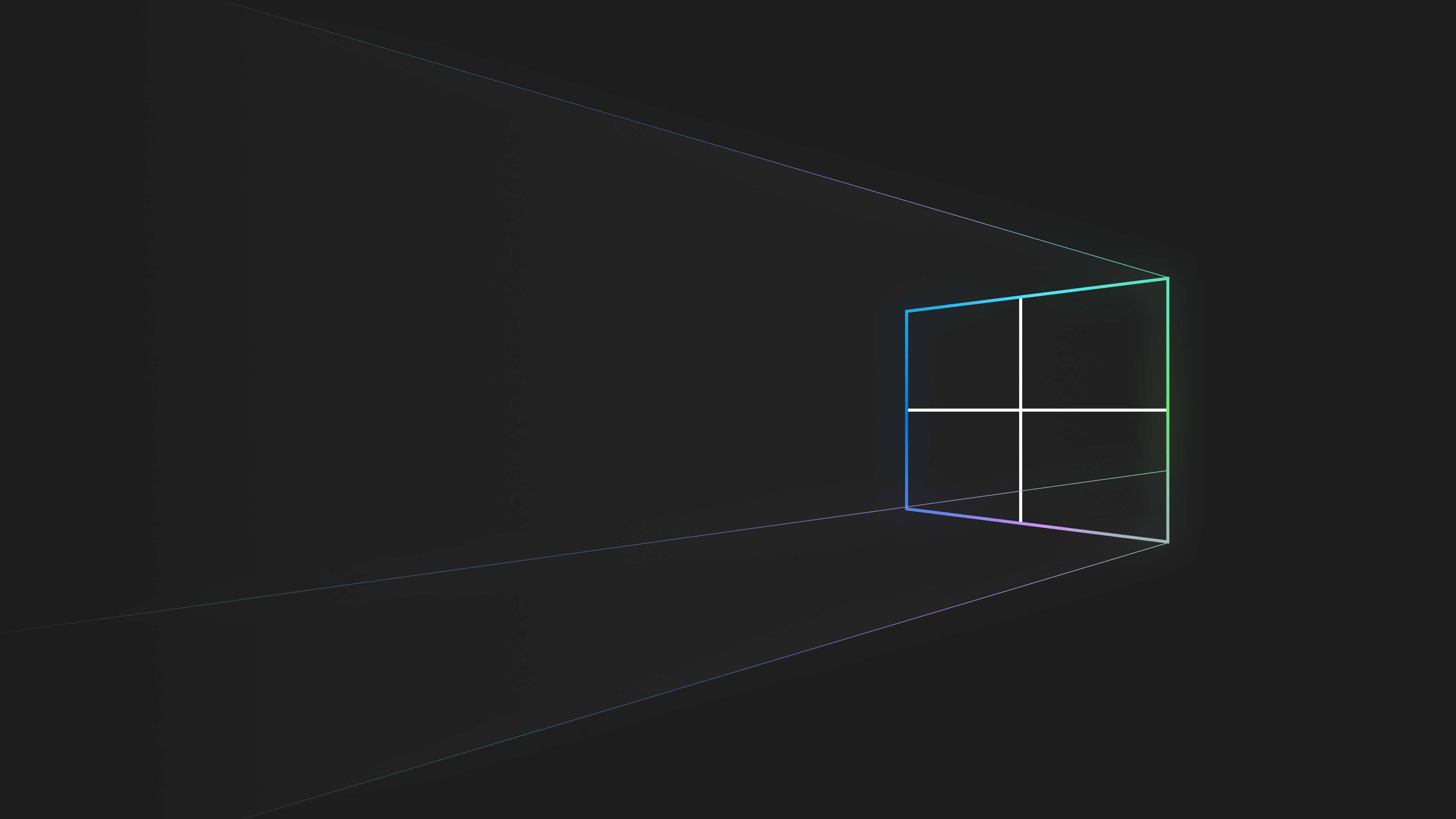 Dark Windows, Windows logo, neon lights, 4K Desktop Wallpaper